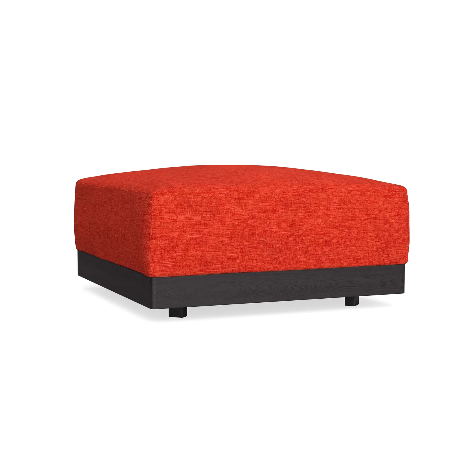 Modular Bondi Black Ottoman in Poppy Orange – Memory Foam Blend
