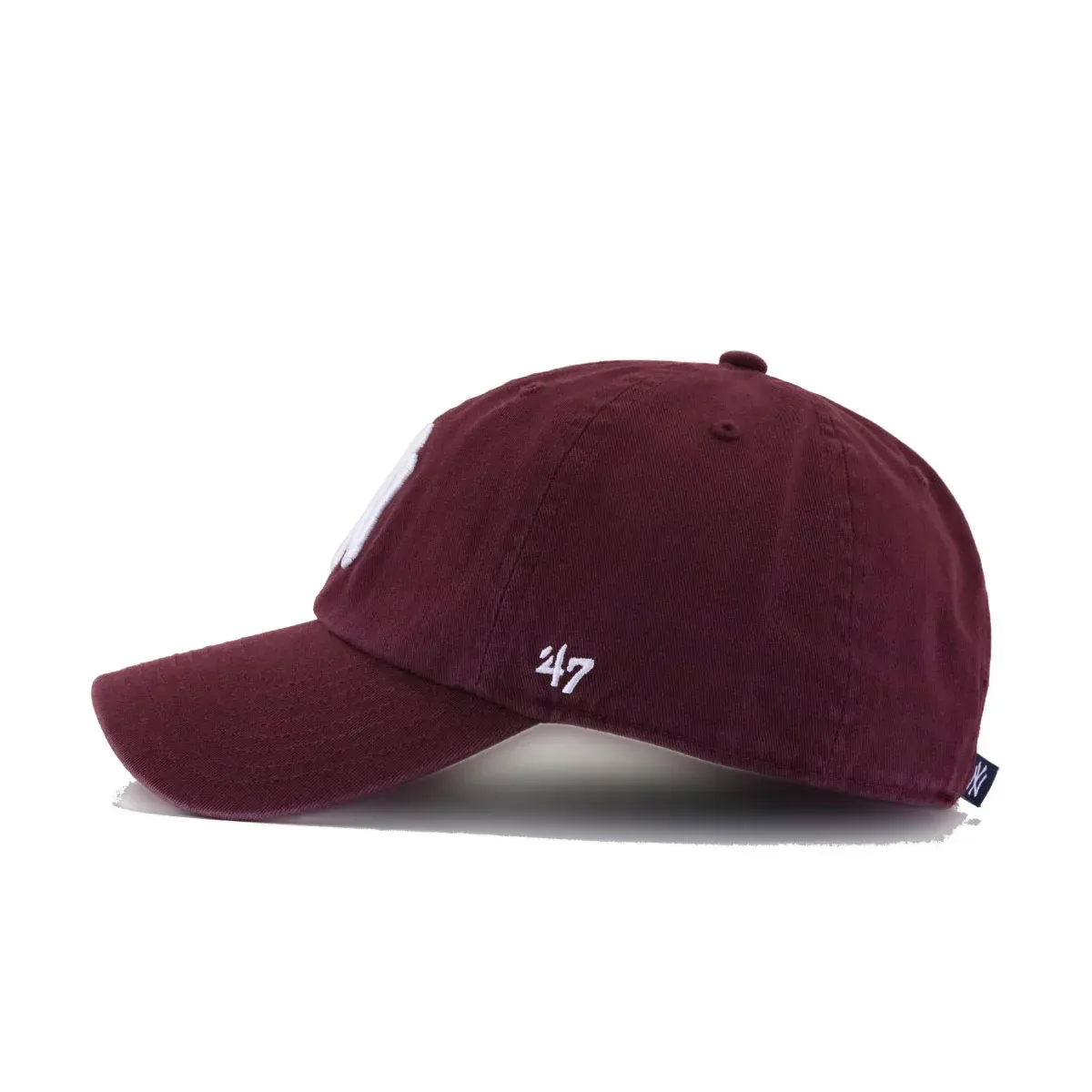 New York Yankees Dark Maroon 47 Brand Clean Up Dad Hat