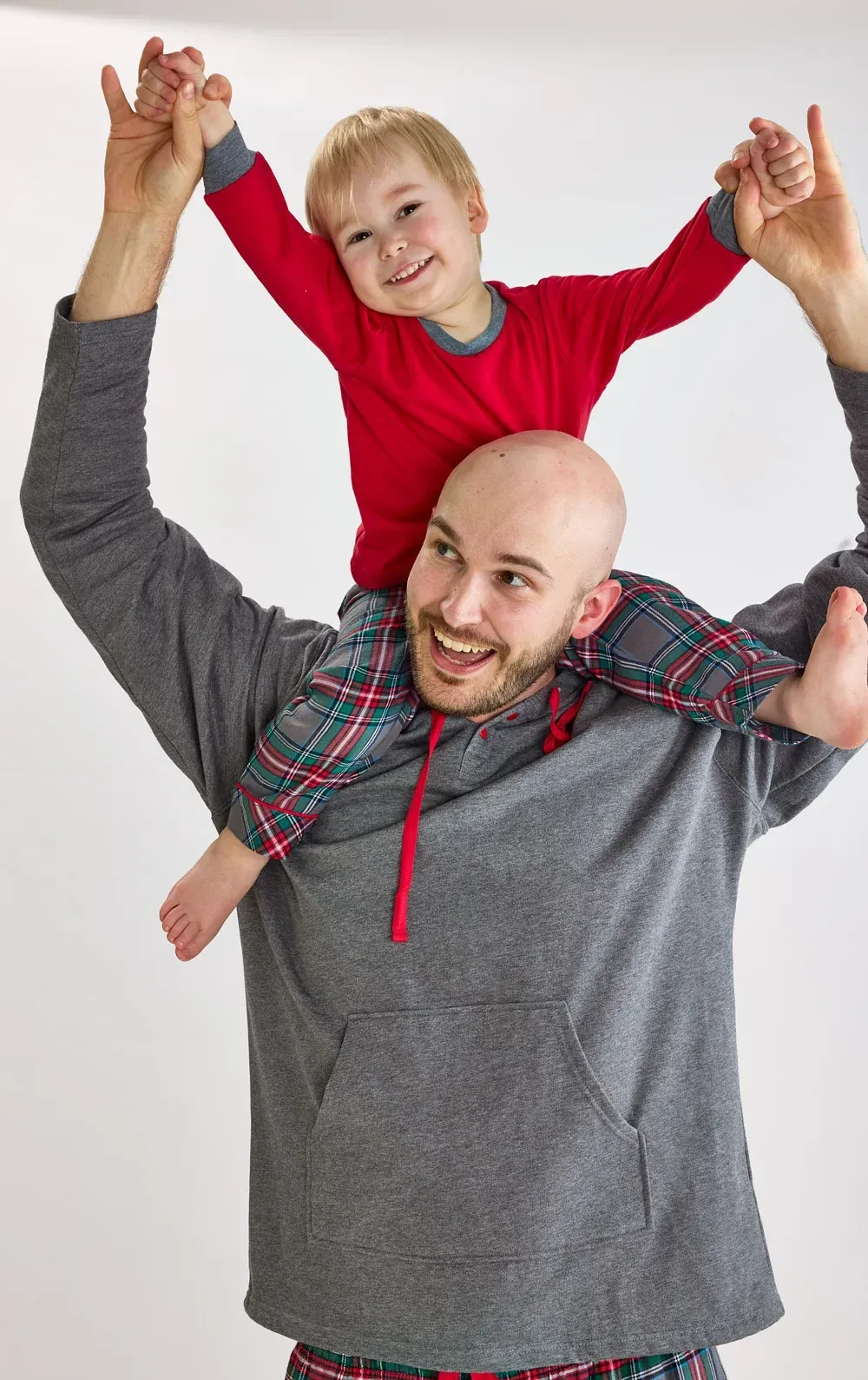 Gray Plaid Matching Daddy & Me Pajamas