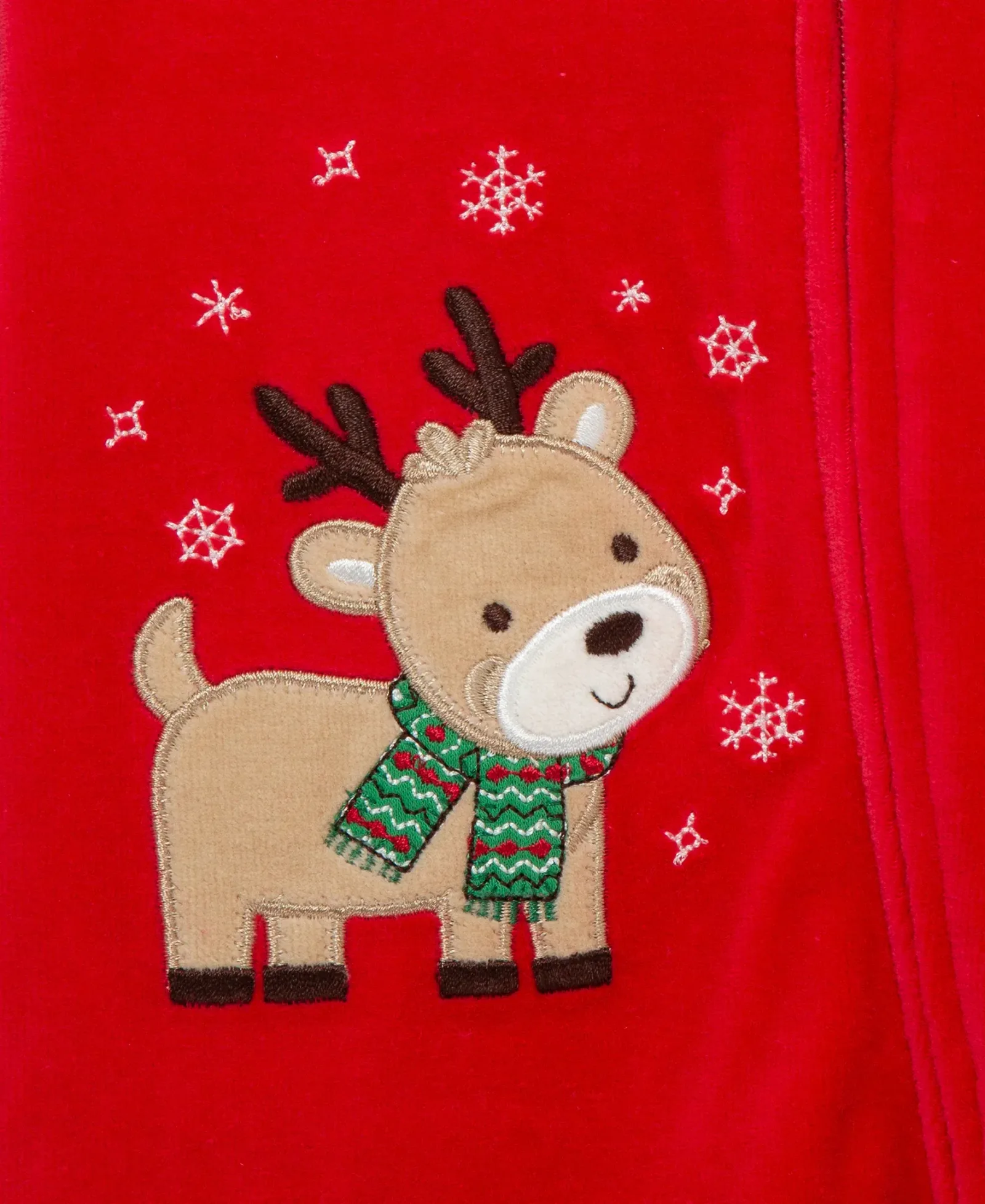 Reindeer Velour Footie (3M-9M)