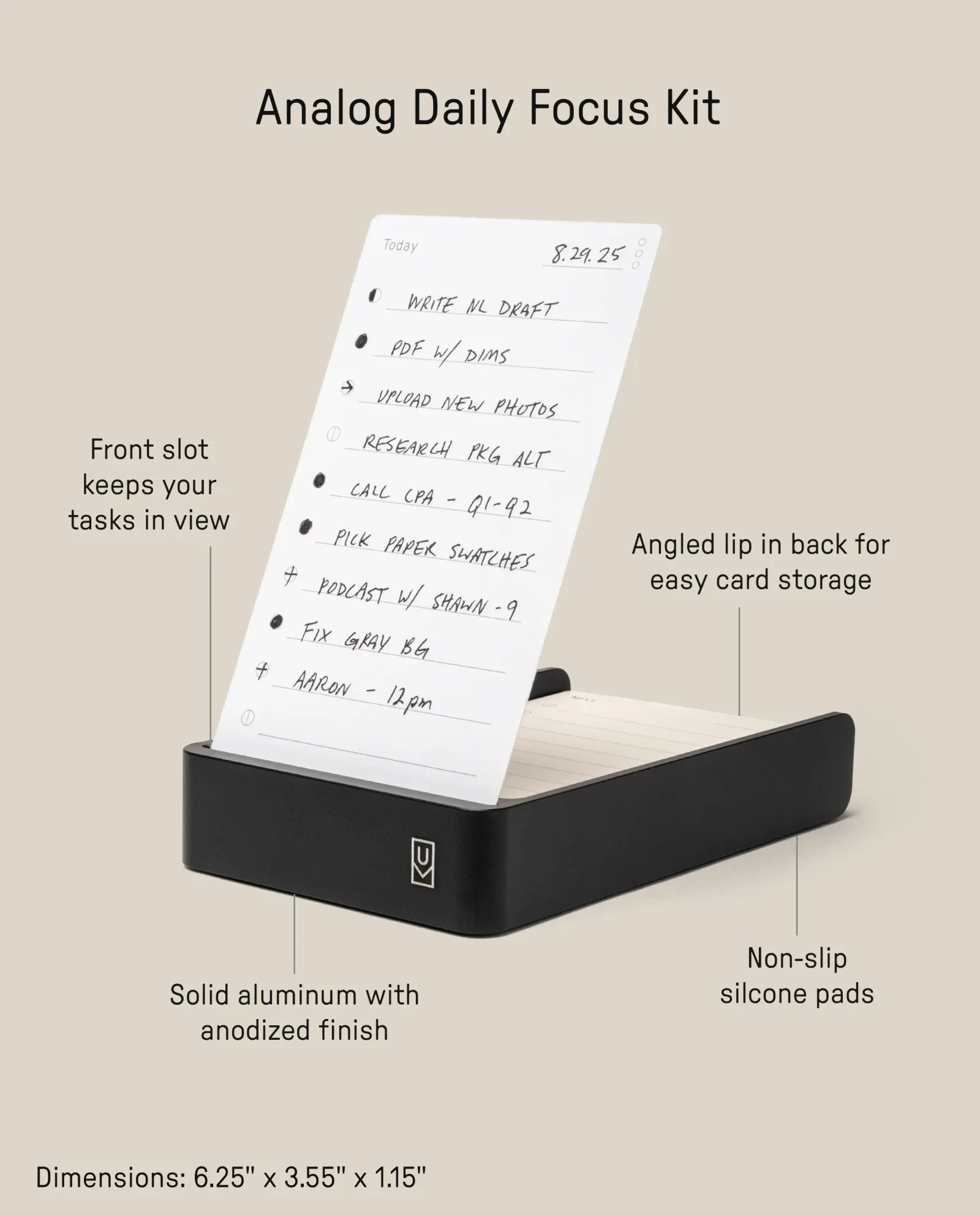 Analog Daily Focus Kit + 3 Refills (Black Aluminum)