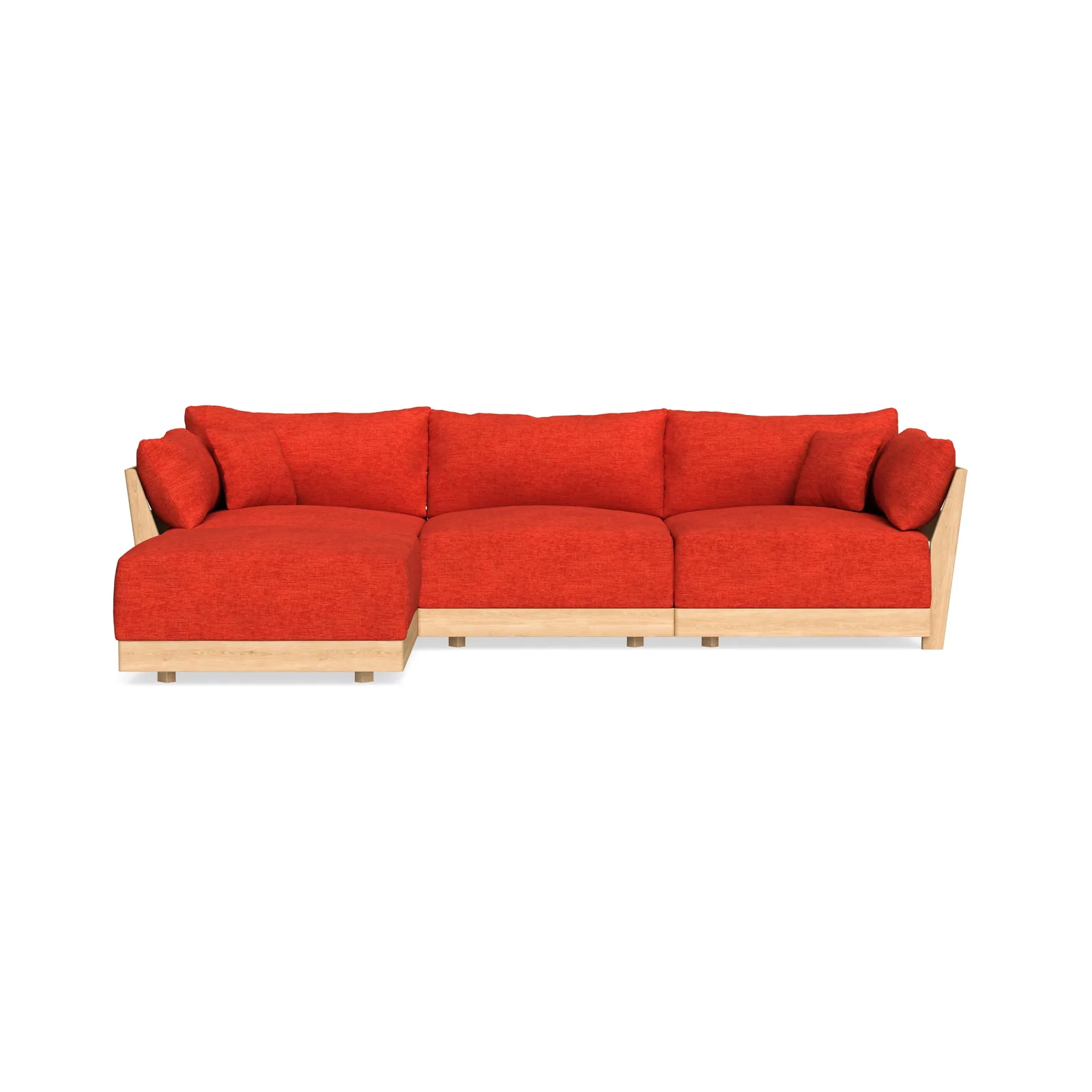 Modular Bondi Latte 3-Seater Sectional in Poppy Orange – Classic Blend