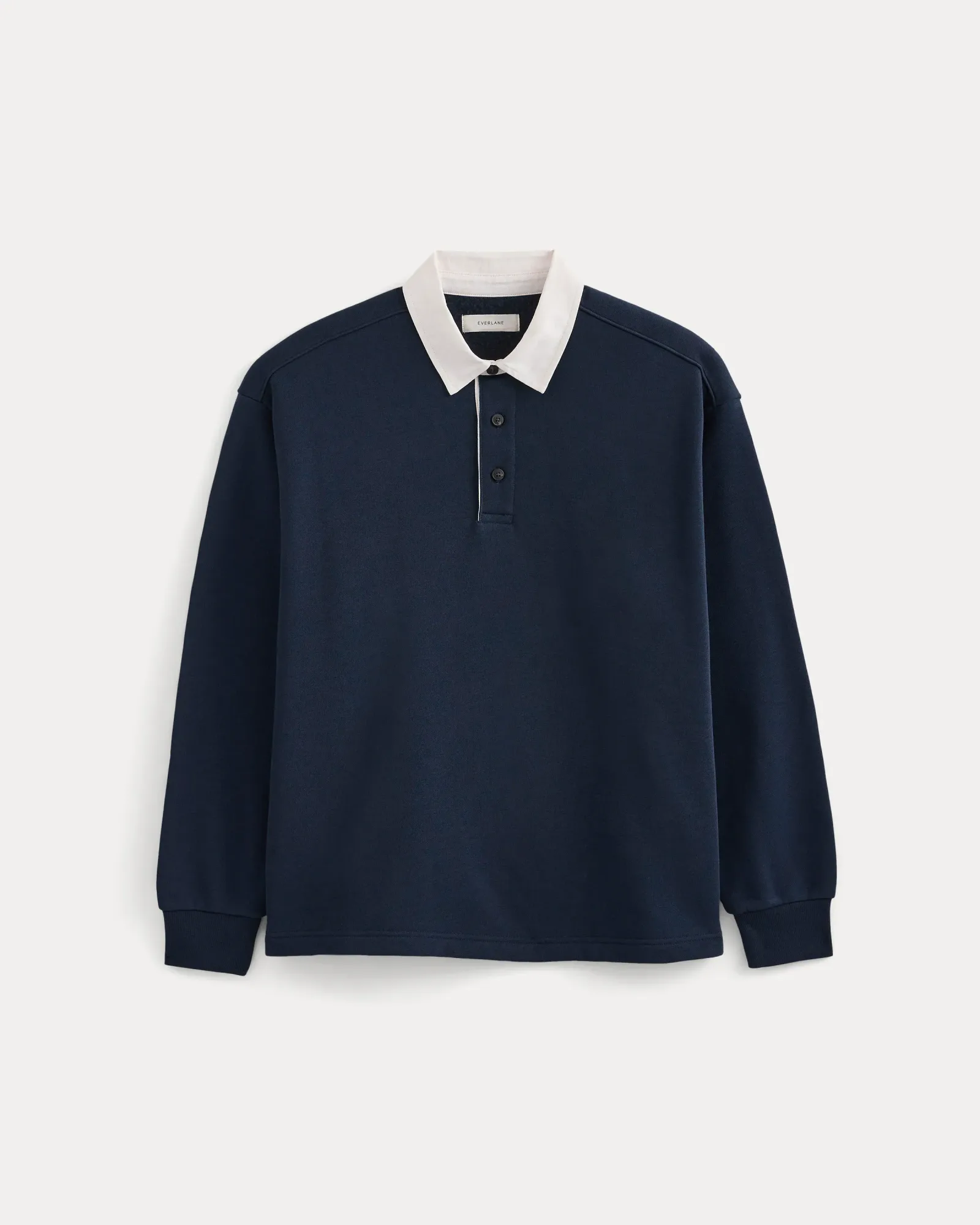 Luxe Fleece Rugby Polo – Deep Navy