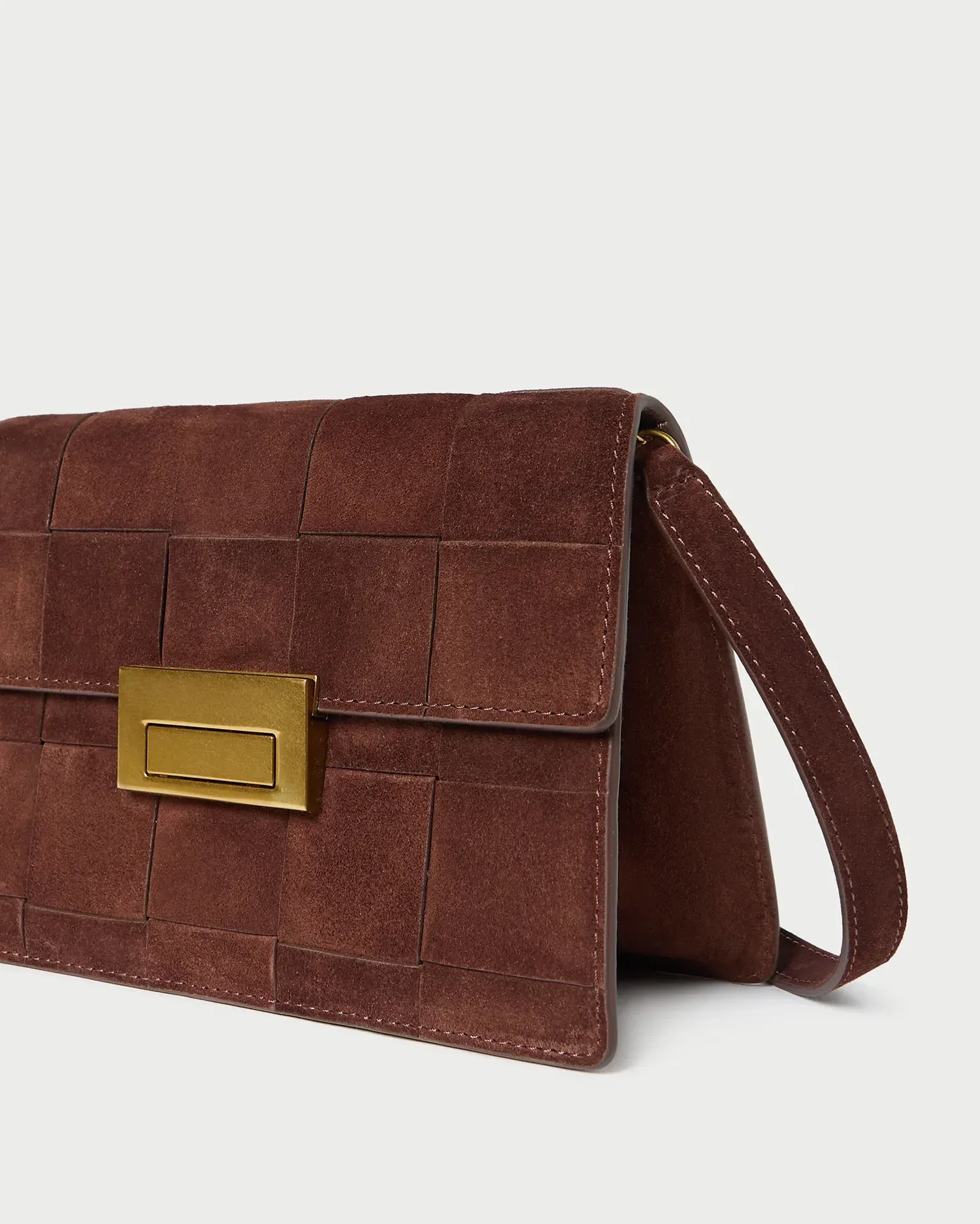Delphine Espresso Suede Shoulder Bag