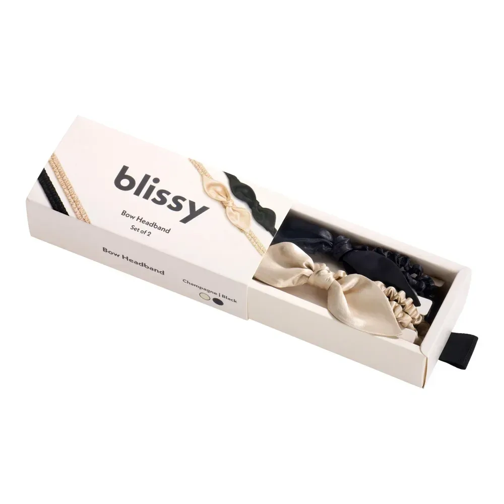 Blissy Bow Headband – Champagne, Black