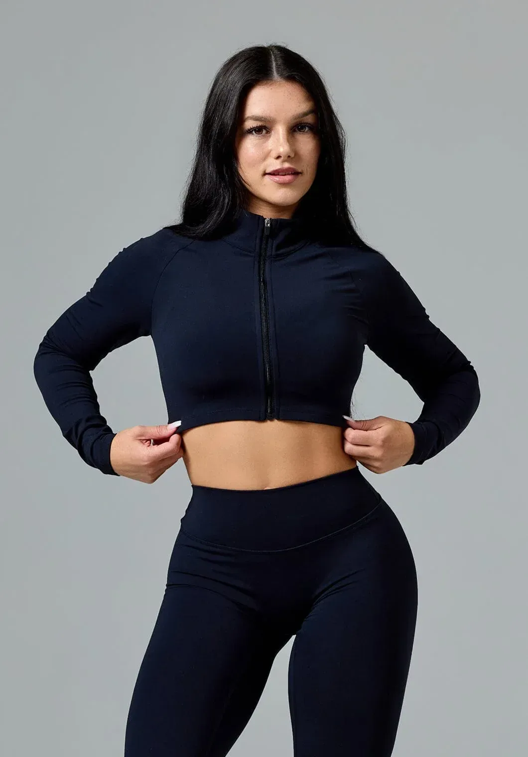 FormLux™ Fitted Crop Jacket Black Onyx