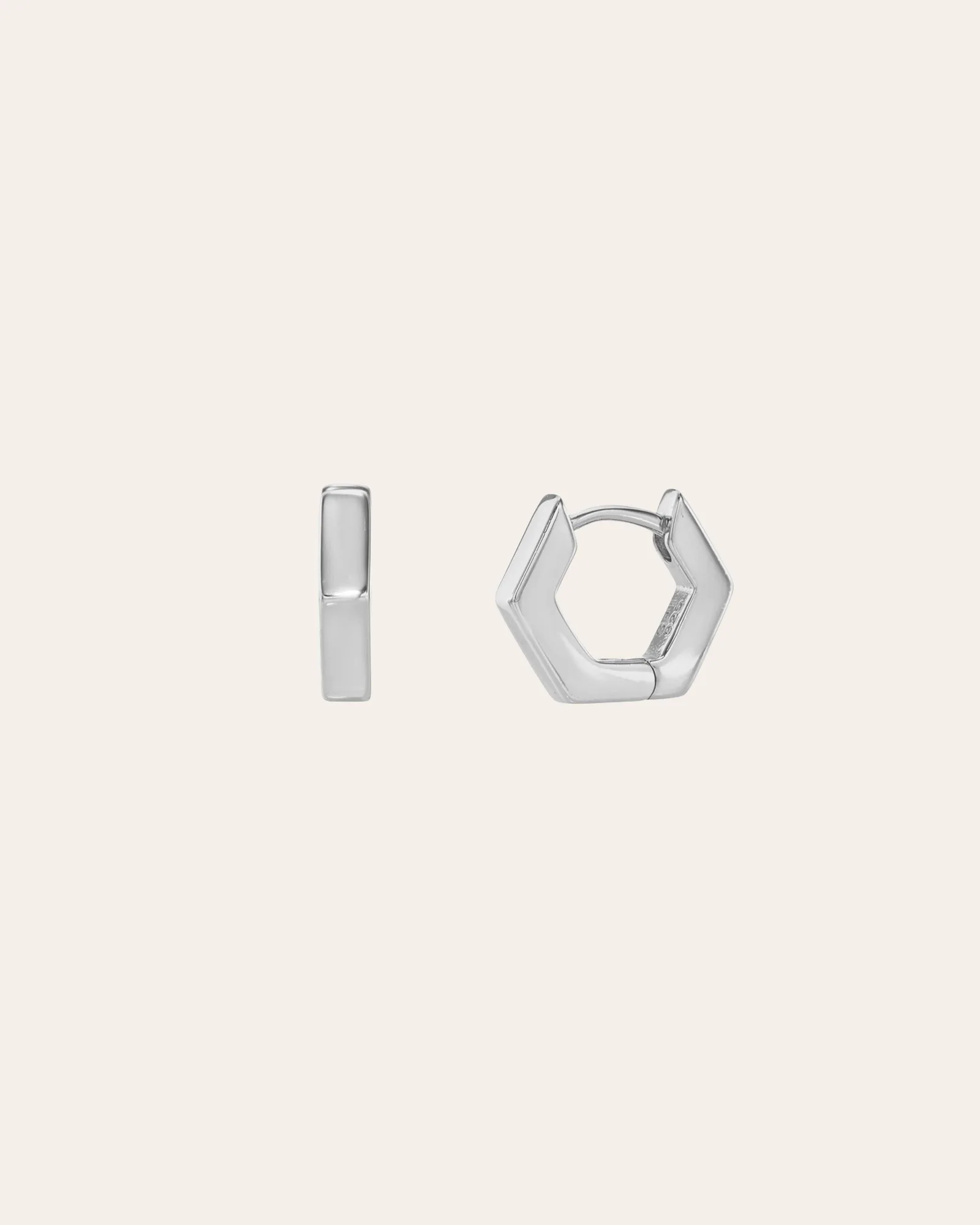 Mini Hexagon Huggies