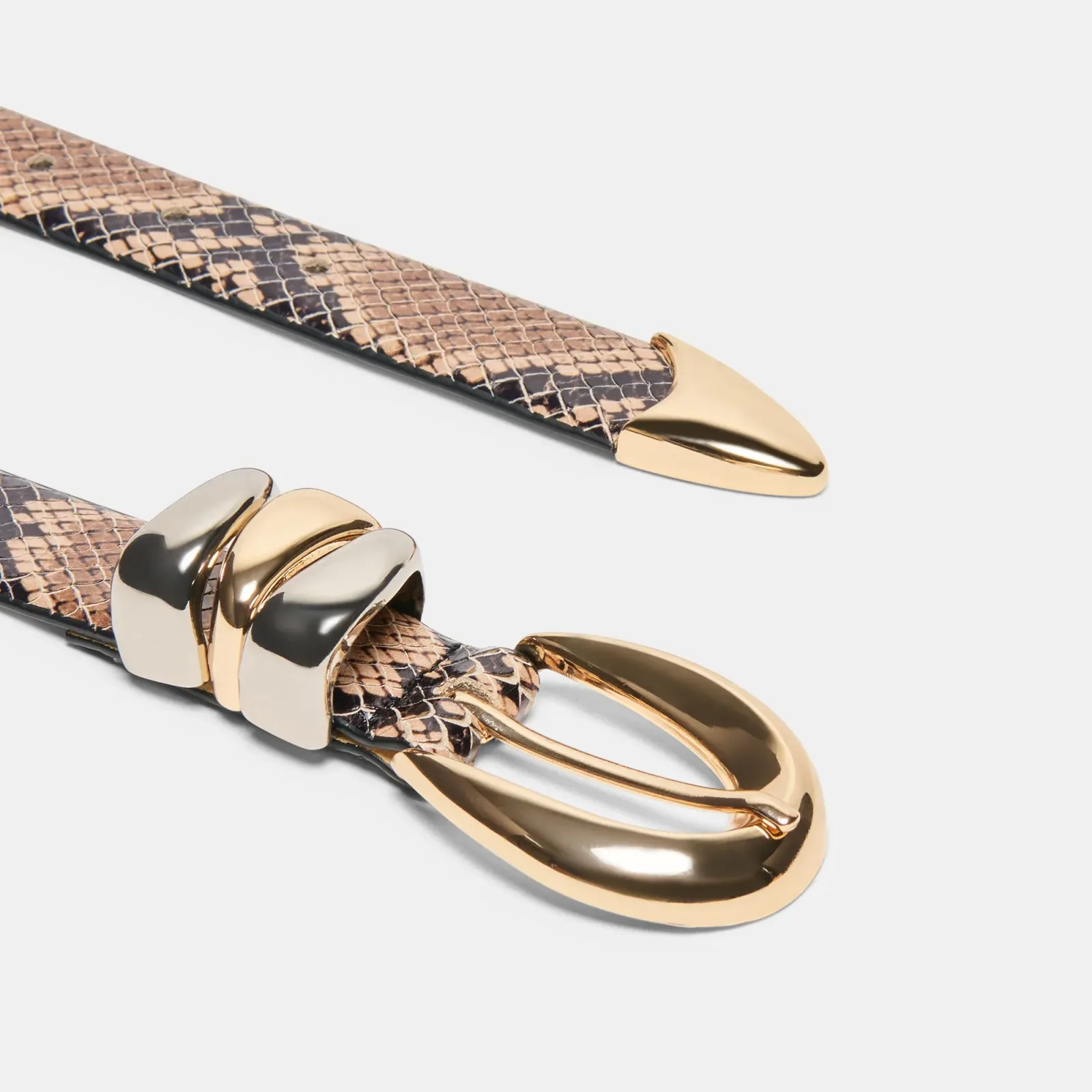 Mixed Metal Buckle Belt Snake