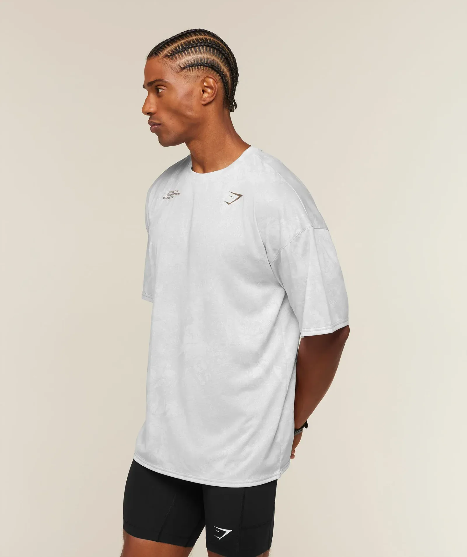 Gymshark Conditioning Club Oversized T-Shirt – White/Lifestyle Brown