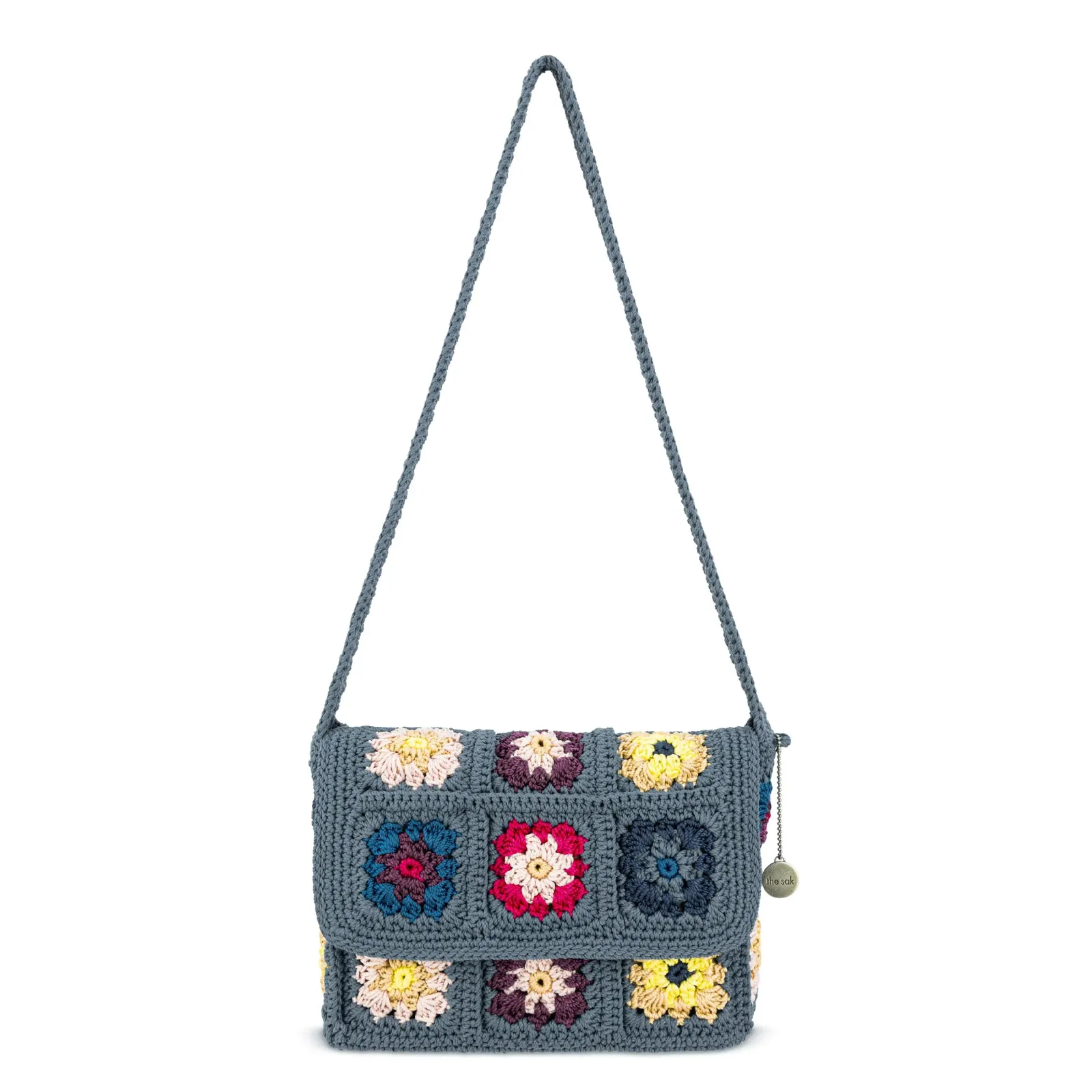 Marlow Flap Shoulder Bag – Hand Crochet – Maritime Multi Patch