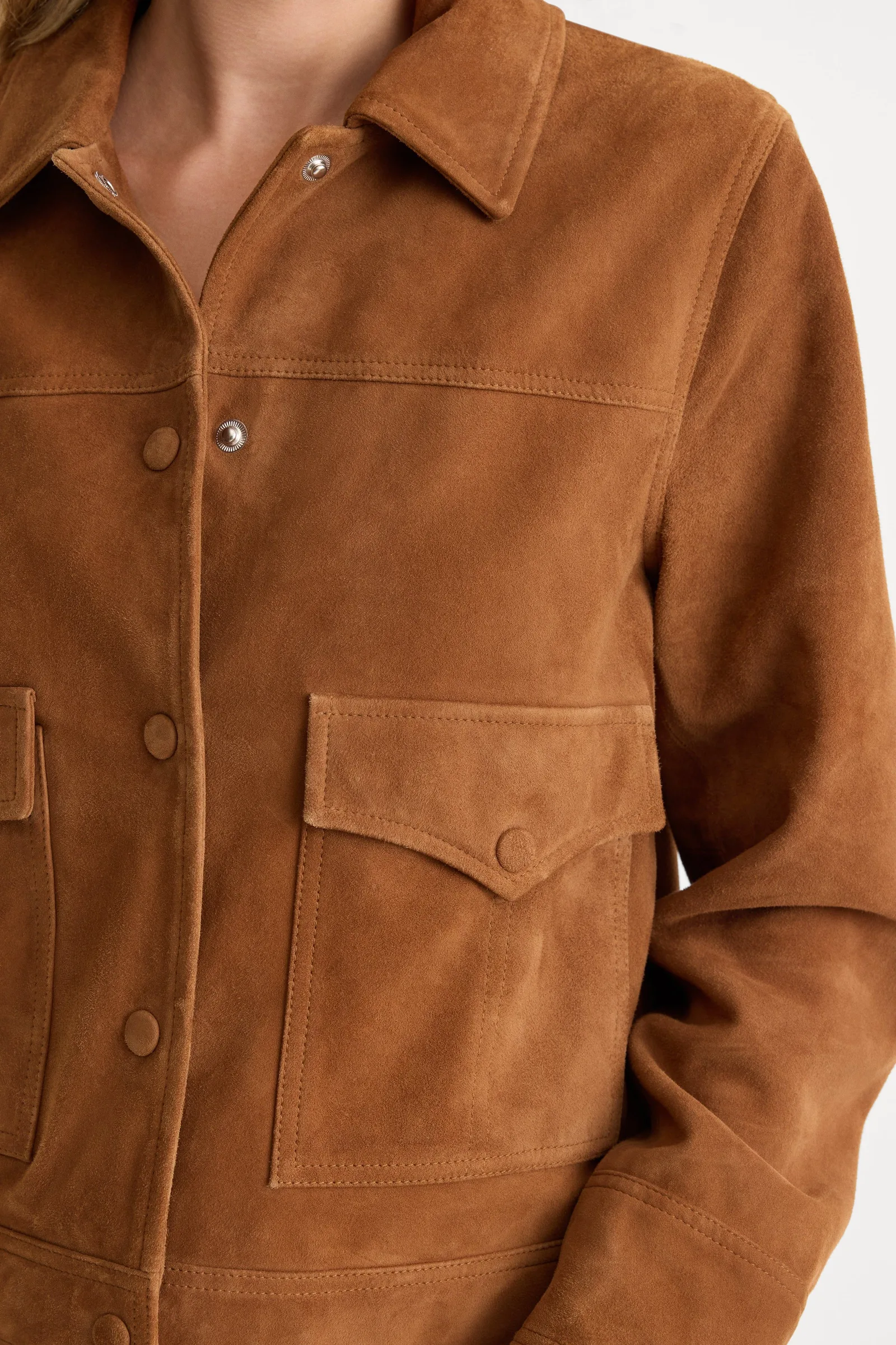 The Suede Boxy Jacket – Cafe Clay