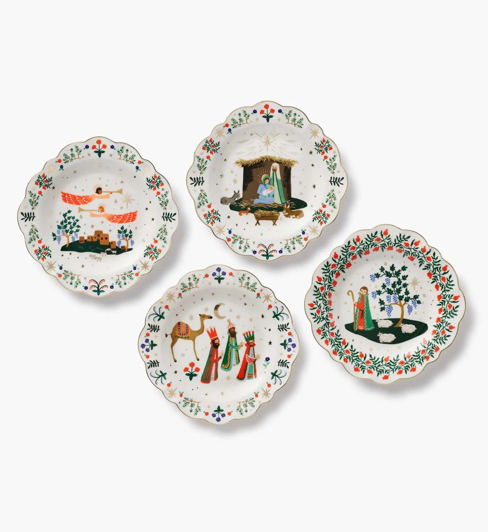 Porcelain Dessert Plate Set – Nativity