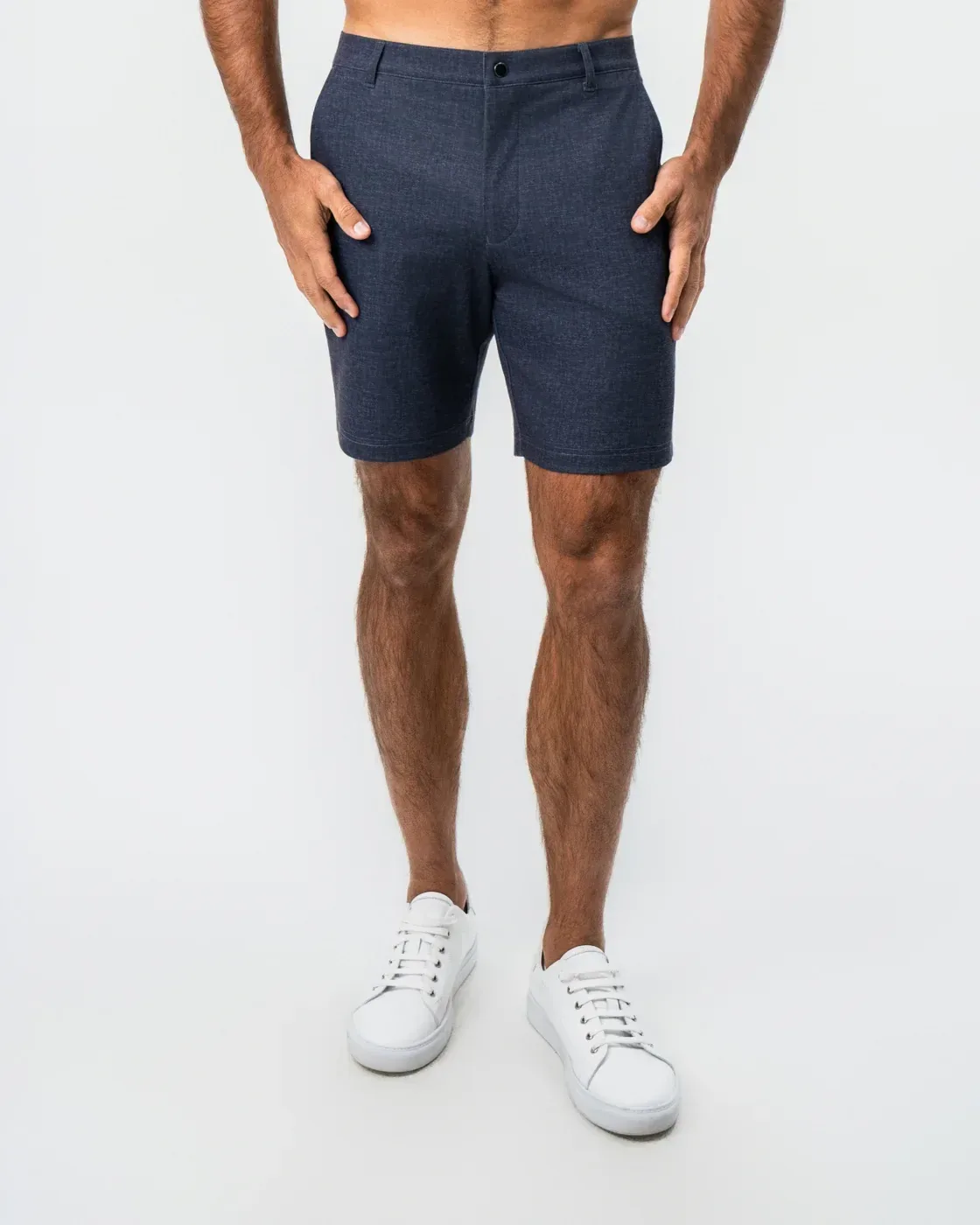 Brushed Athletic Fit Short – Textured Navy