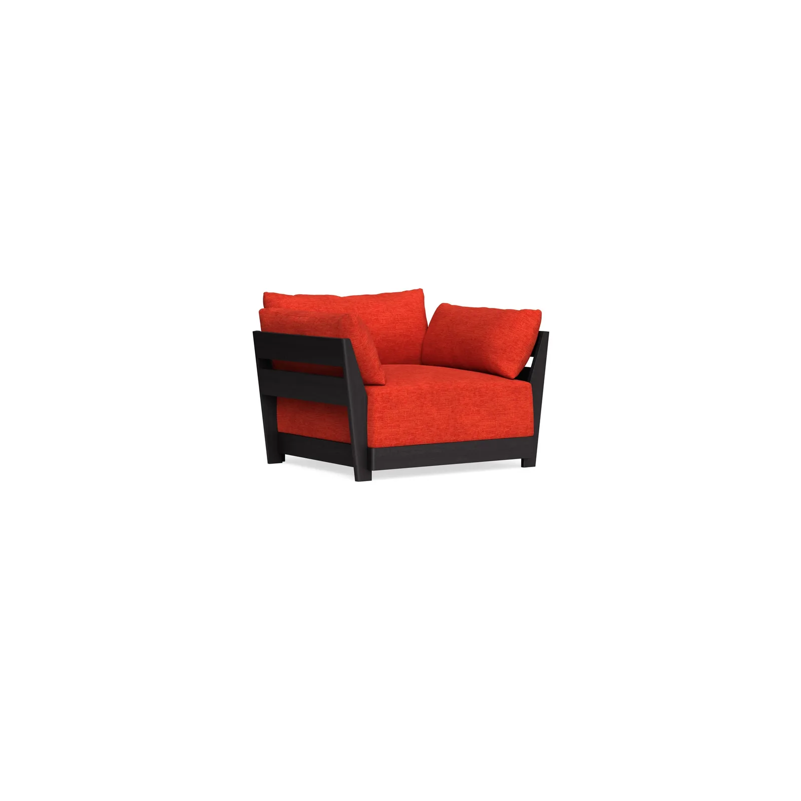 Modular Bondi Black Armchair in Poppy Orange – Classic Blend
