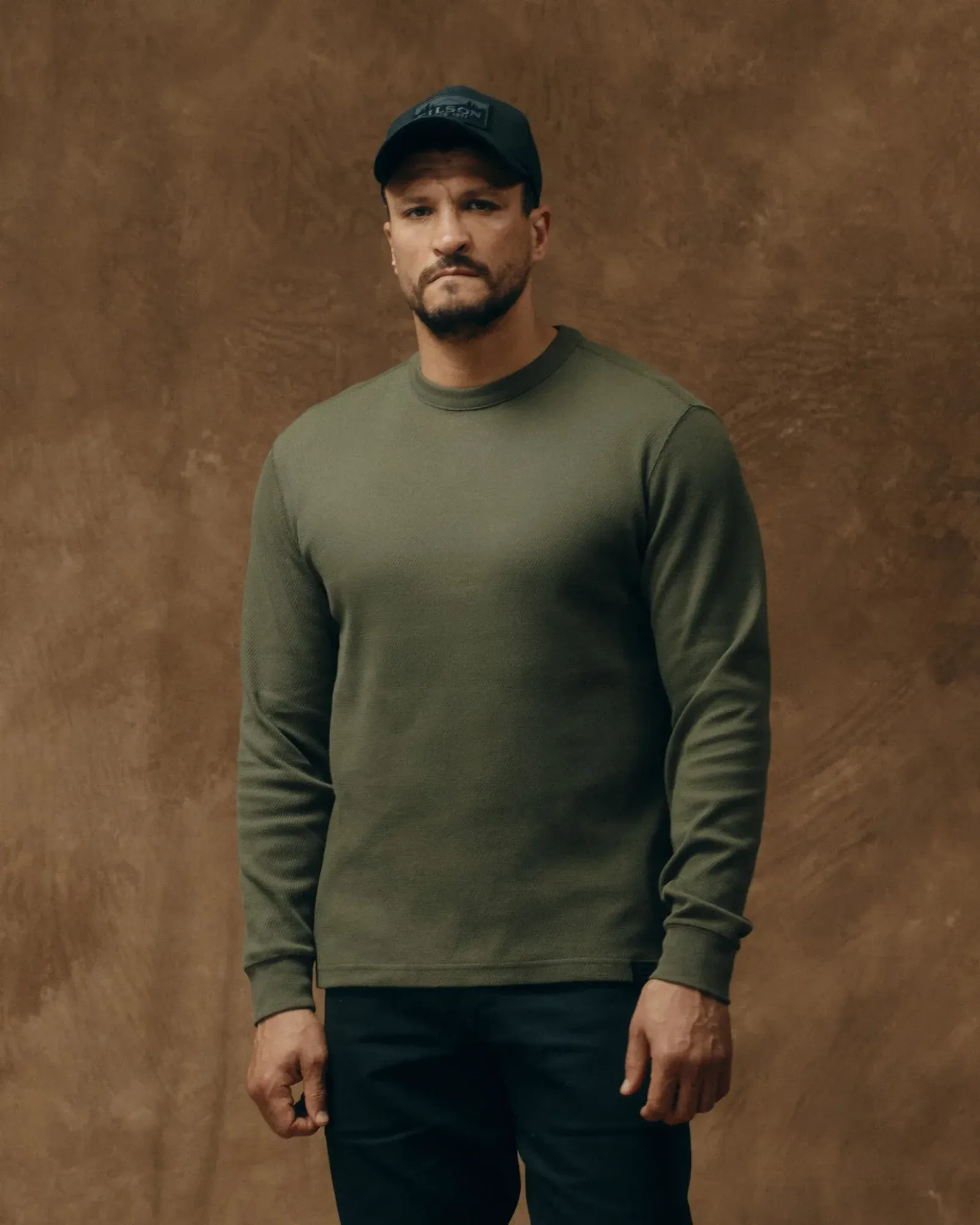 Waffle Knit Thermal Crewneck – Mossy Rock