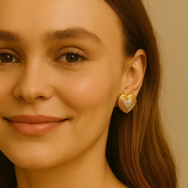 Emmeline Big Heart Earrings – Rhodium Plated