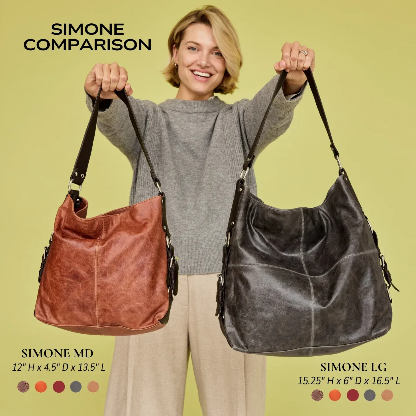 Simone Lg Leather Shoulder Bag