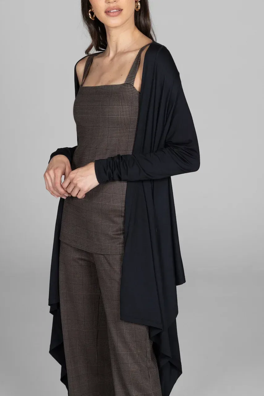 Infinity Wrap Cardigan: Black