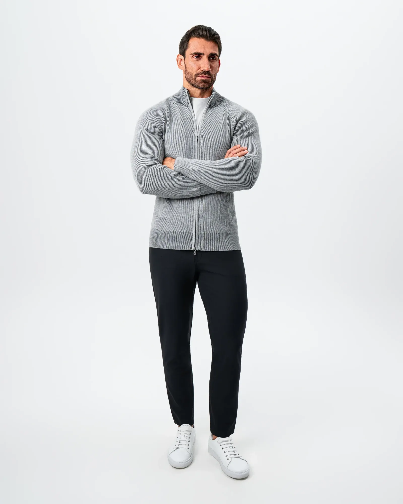 Mid-Weight Sweater Bomber – Grey