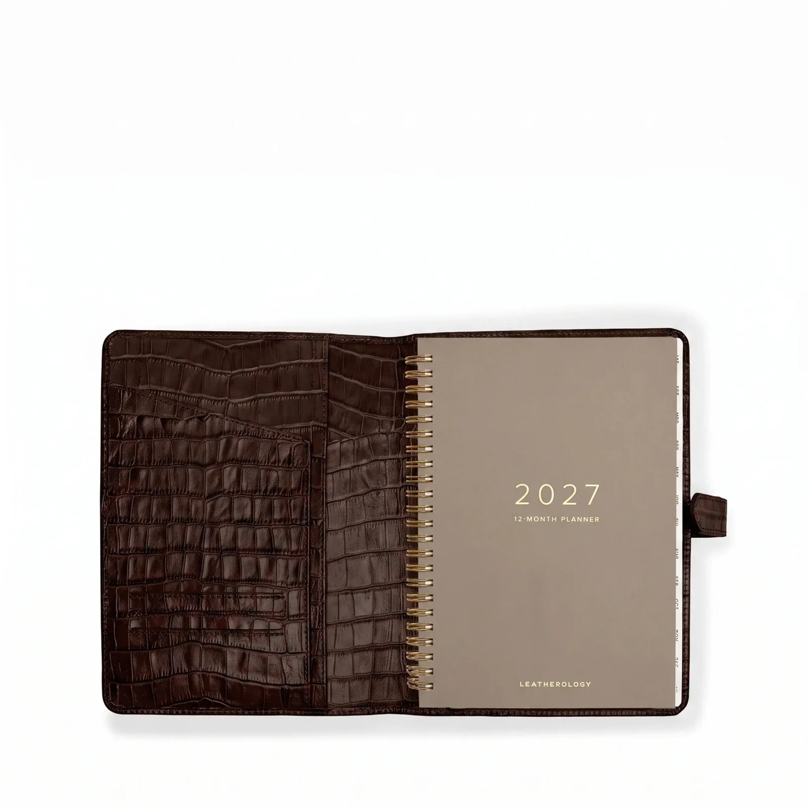 A5 2027 Snap Planner Brown Croc