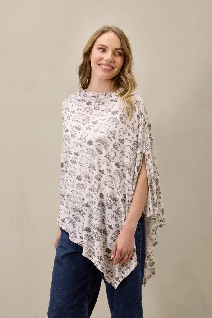 Charcoal Toile Nursing Cover