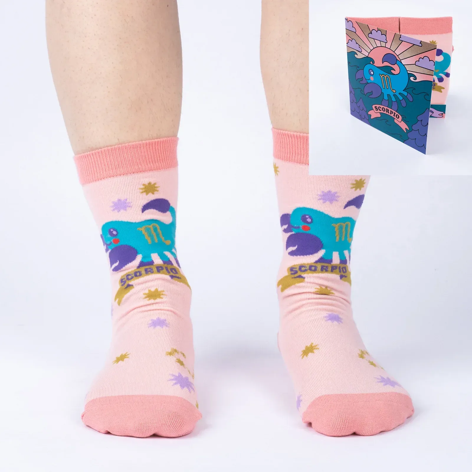 Scorpio Greeting Card with Socks