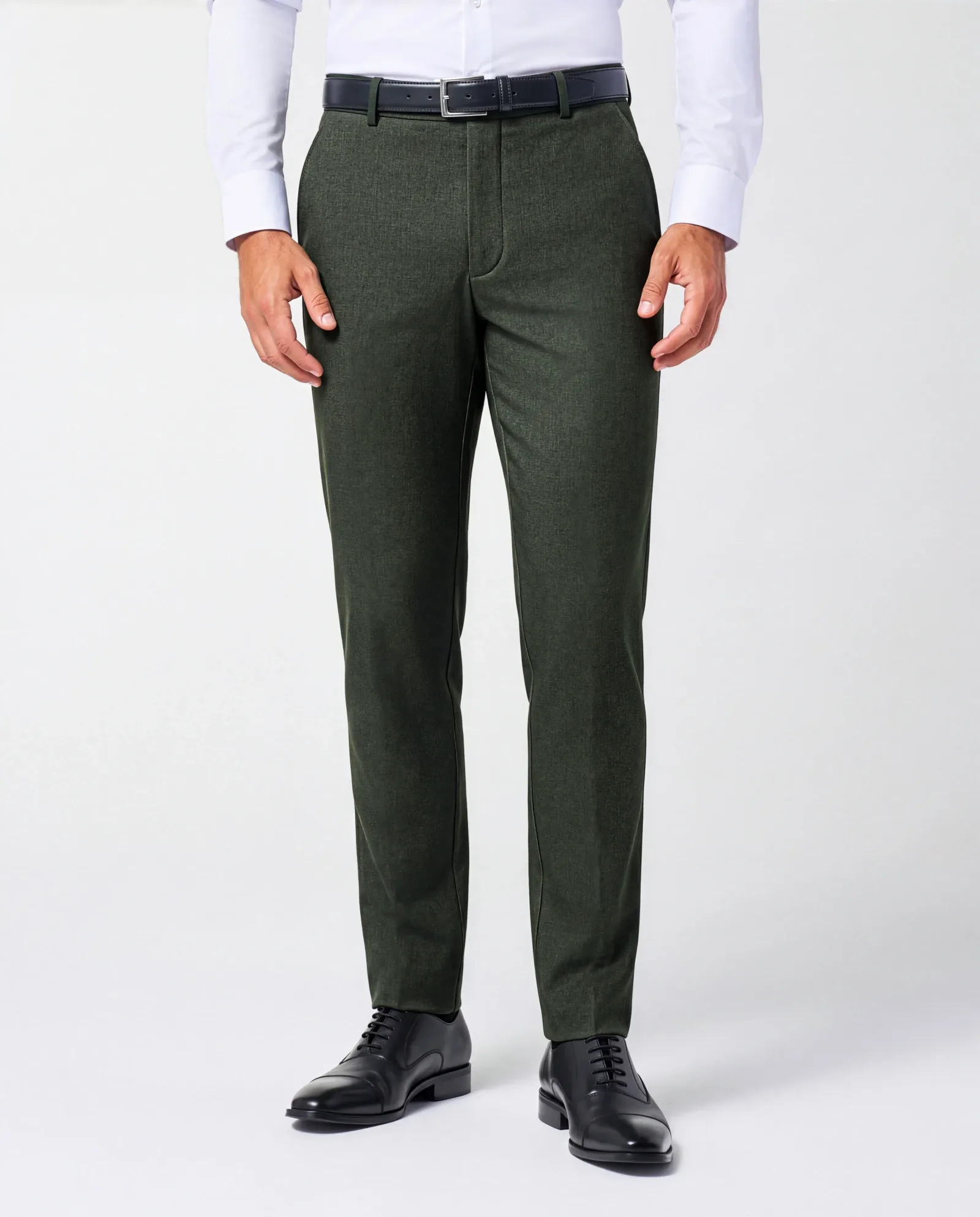 Athletic Fit Stretch Suit Pants – Deep Olive