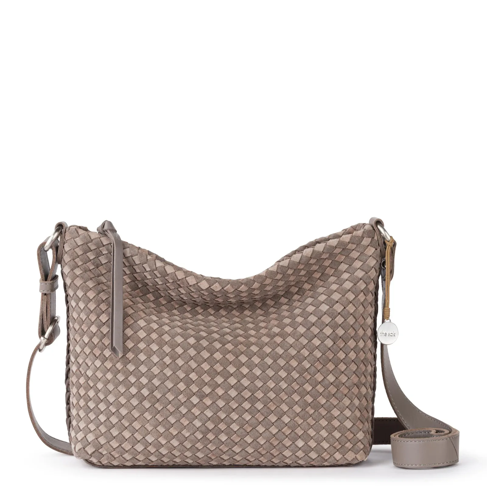 Melrose Crossbody – Leather – Mushroom Sand Suede Woven