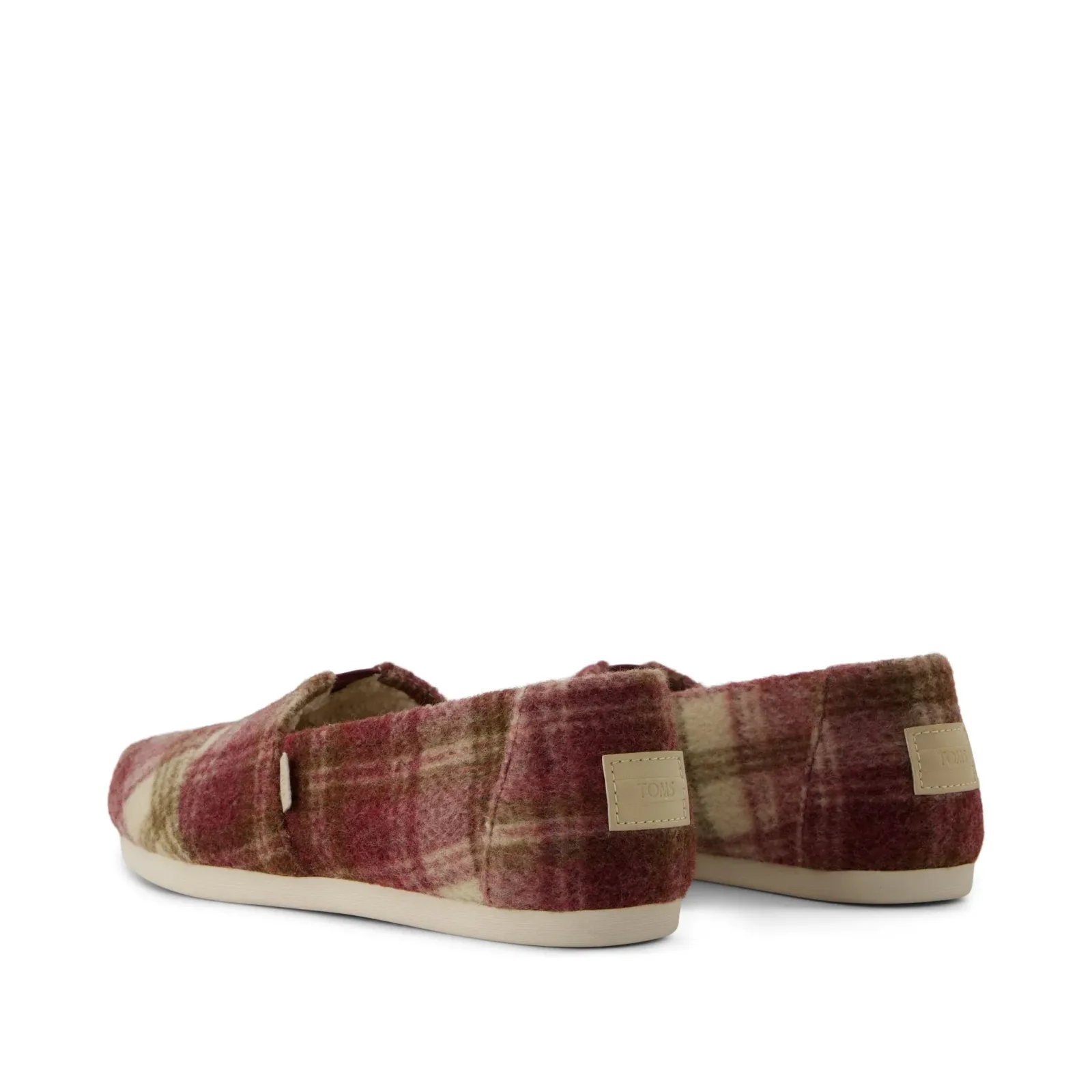 Womens Alpargata Classic Burgundy Cozy Plaid