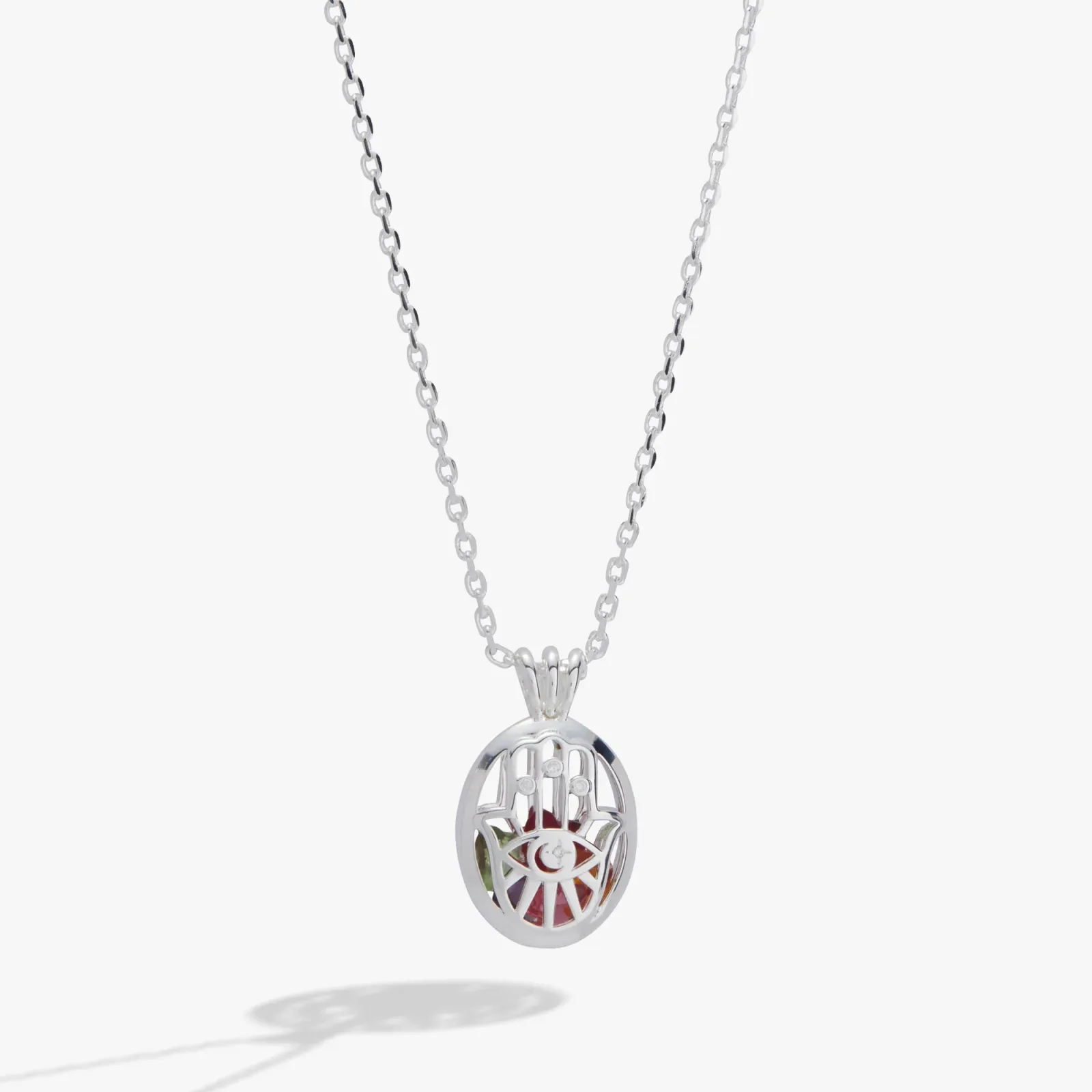 Hamsa & Evil Eye Birthstone Shaker Necklace