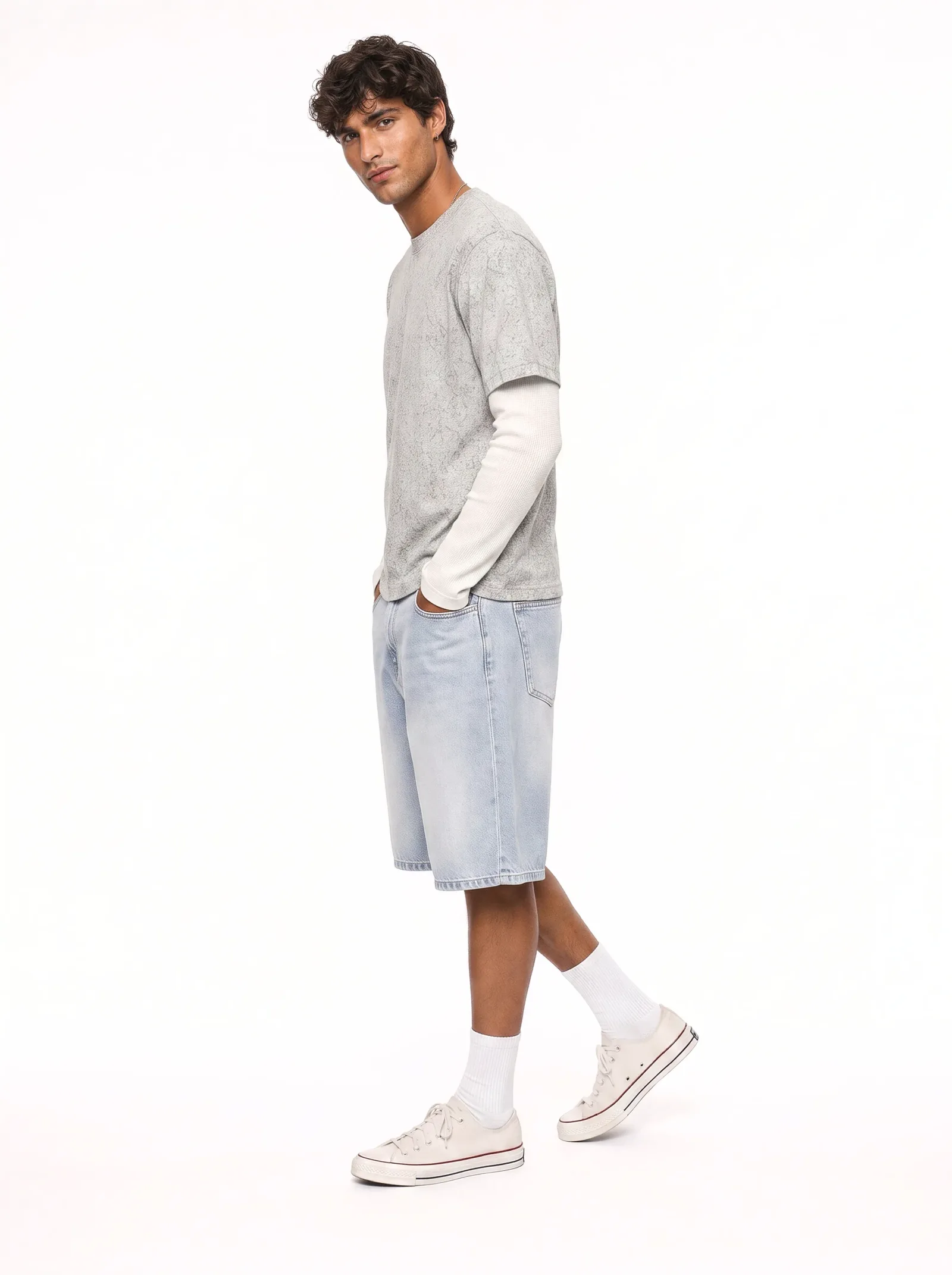 Mineral Wash Layered Thermal Tee