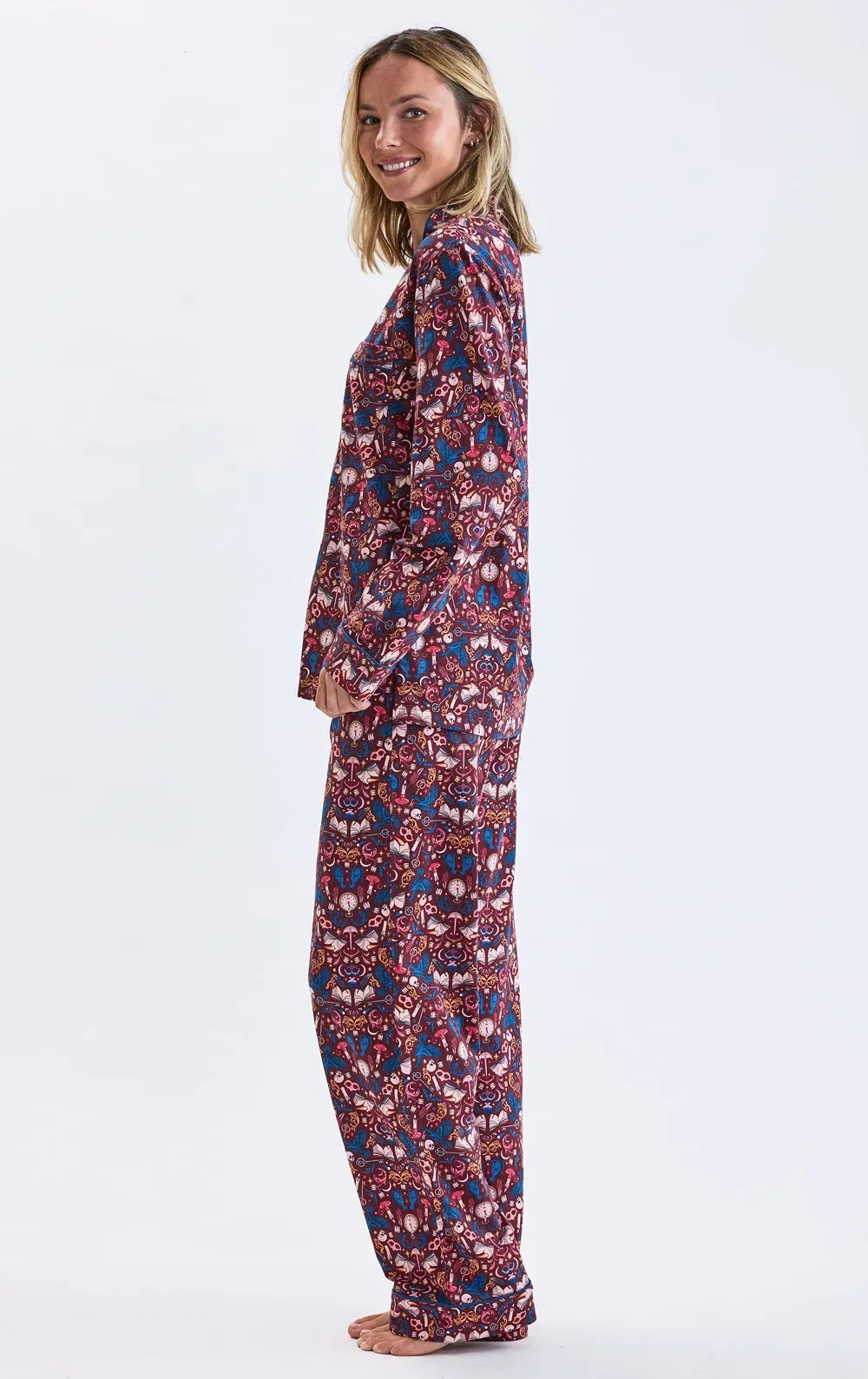 Edgar Allan Poe Button-Front Pajamas
