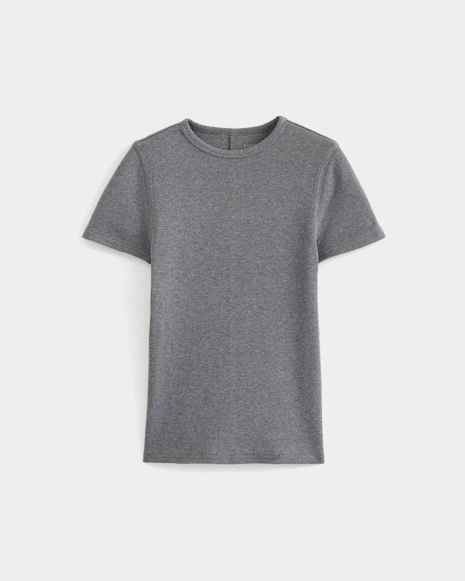 Effortless Rib Short-Sleeve Crew – Vintage Heather Grey