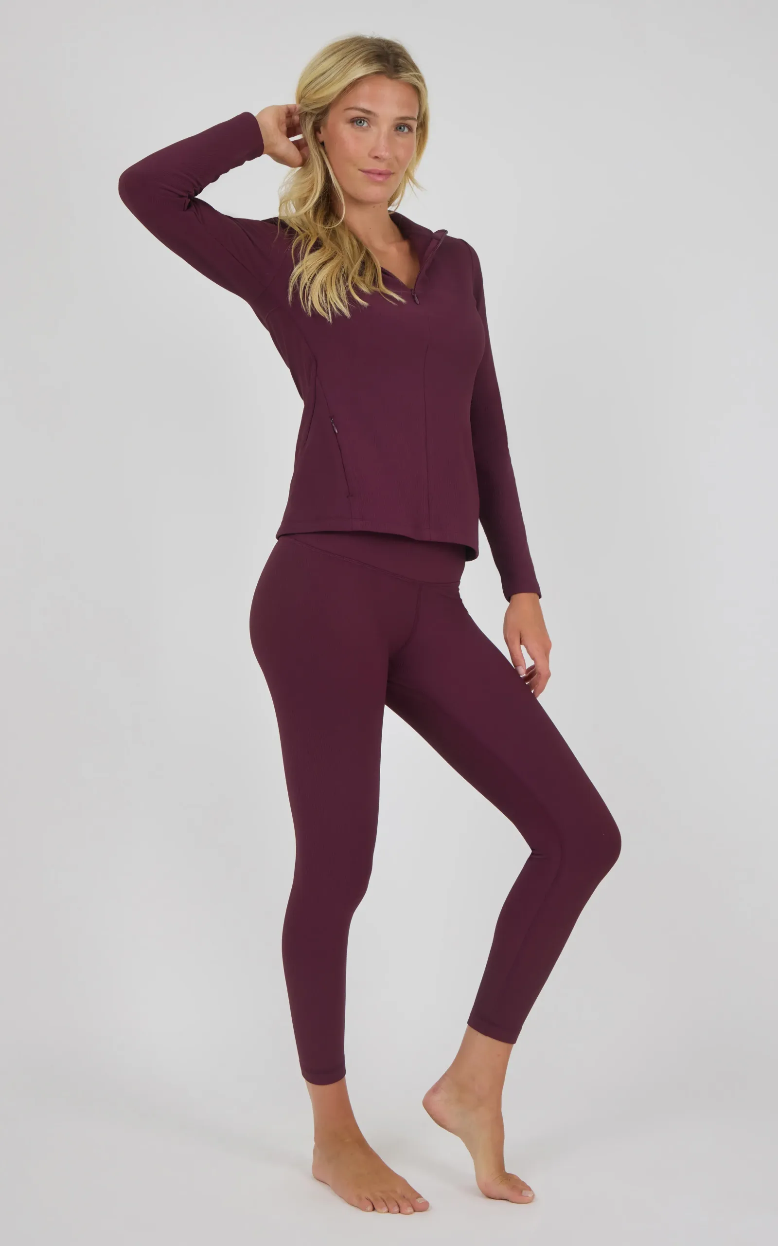 Chill Tech Rib Audra Half Zip Jacket & Everyday Ankle Tight Set