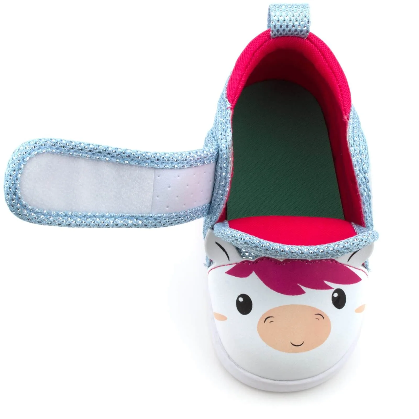 Unicorn Squeaky Toddler Shoes for Girls and Boys V2 – White/Sparkly Blue