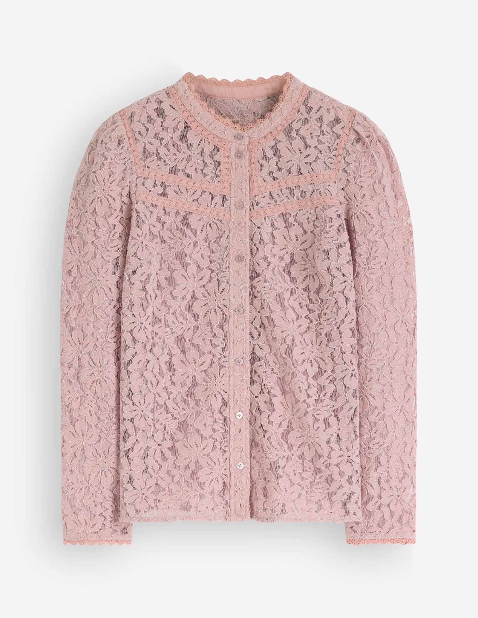 Carmen Lace Trim Insert Top-Pink Violet