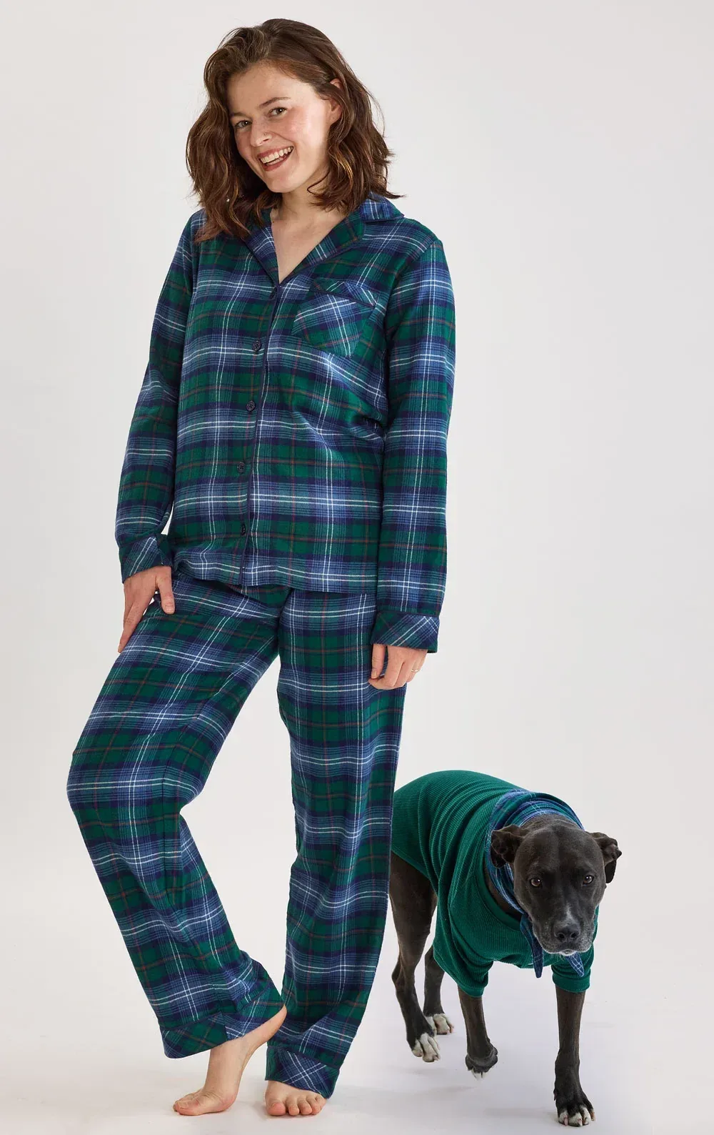 Heritage Plaid Button-Front Matching Pet & Owner Pajamas
