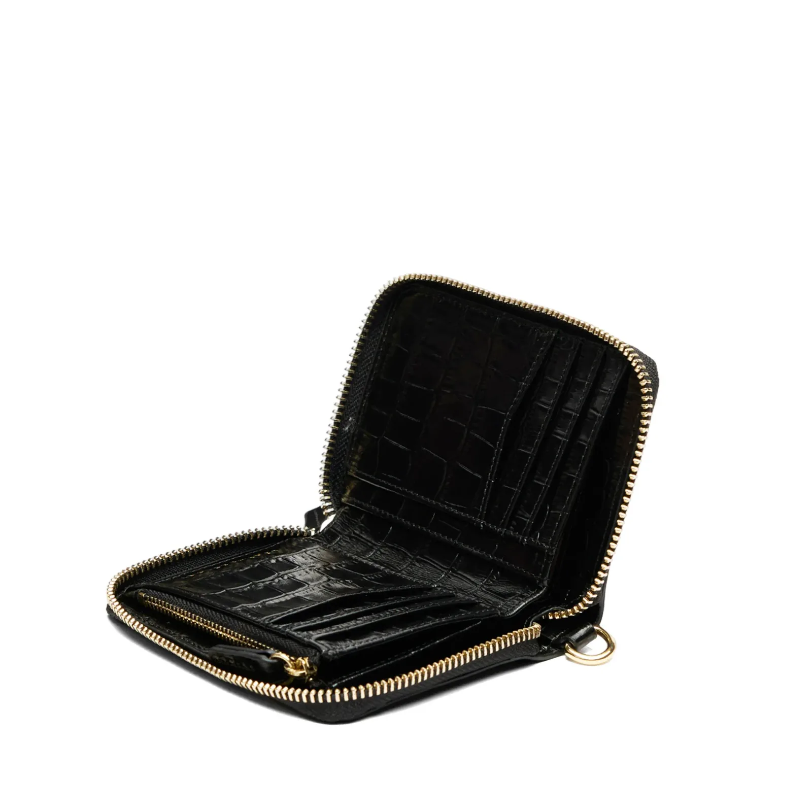Klyde Compact Wallet Black Croc