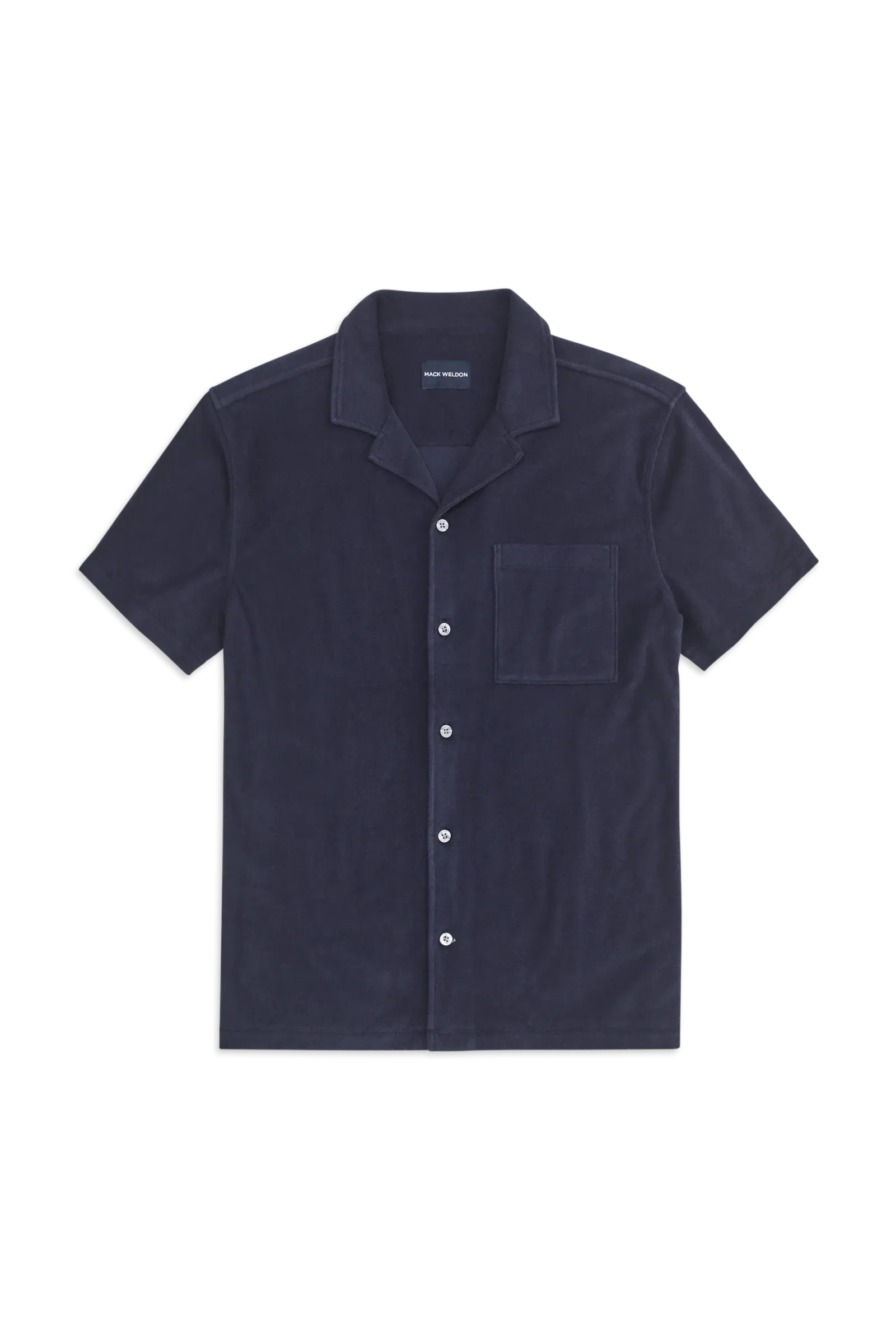 Terry Cloth Short Sleeve Button Up