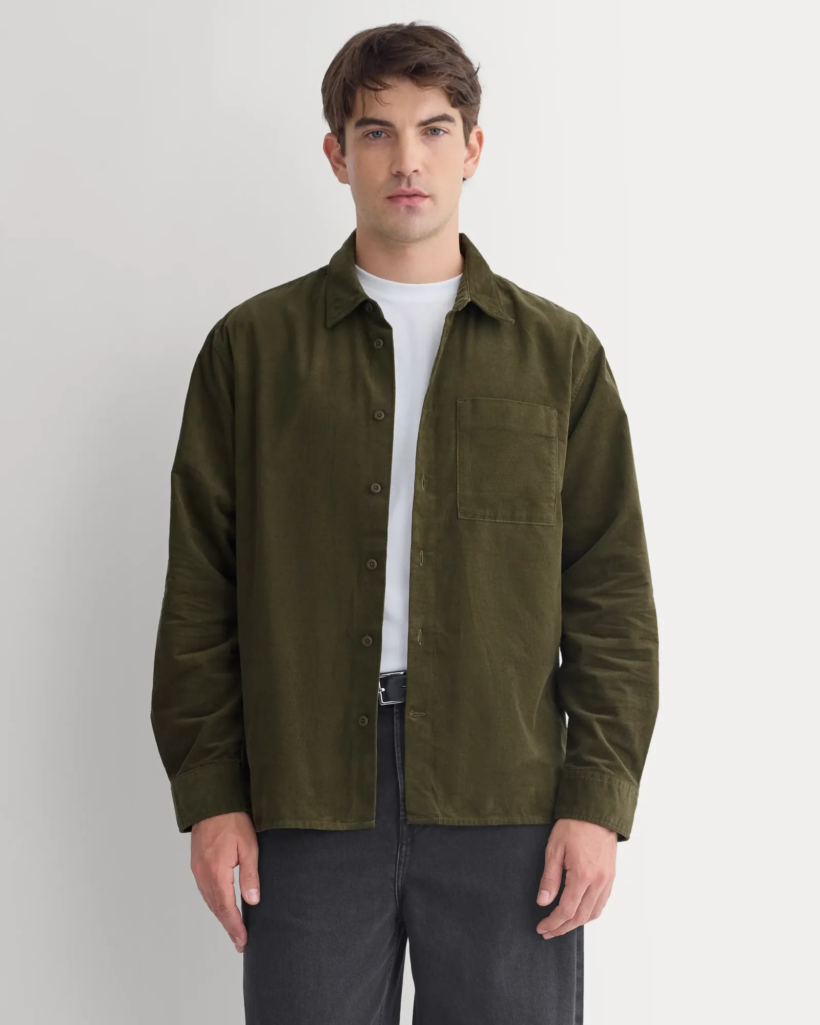 Pinwale Corduroy Shirt – Olive Night