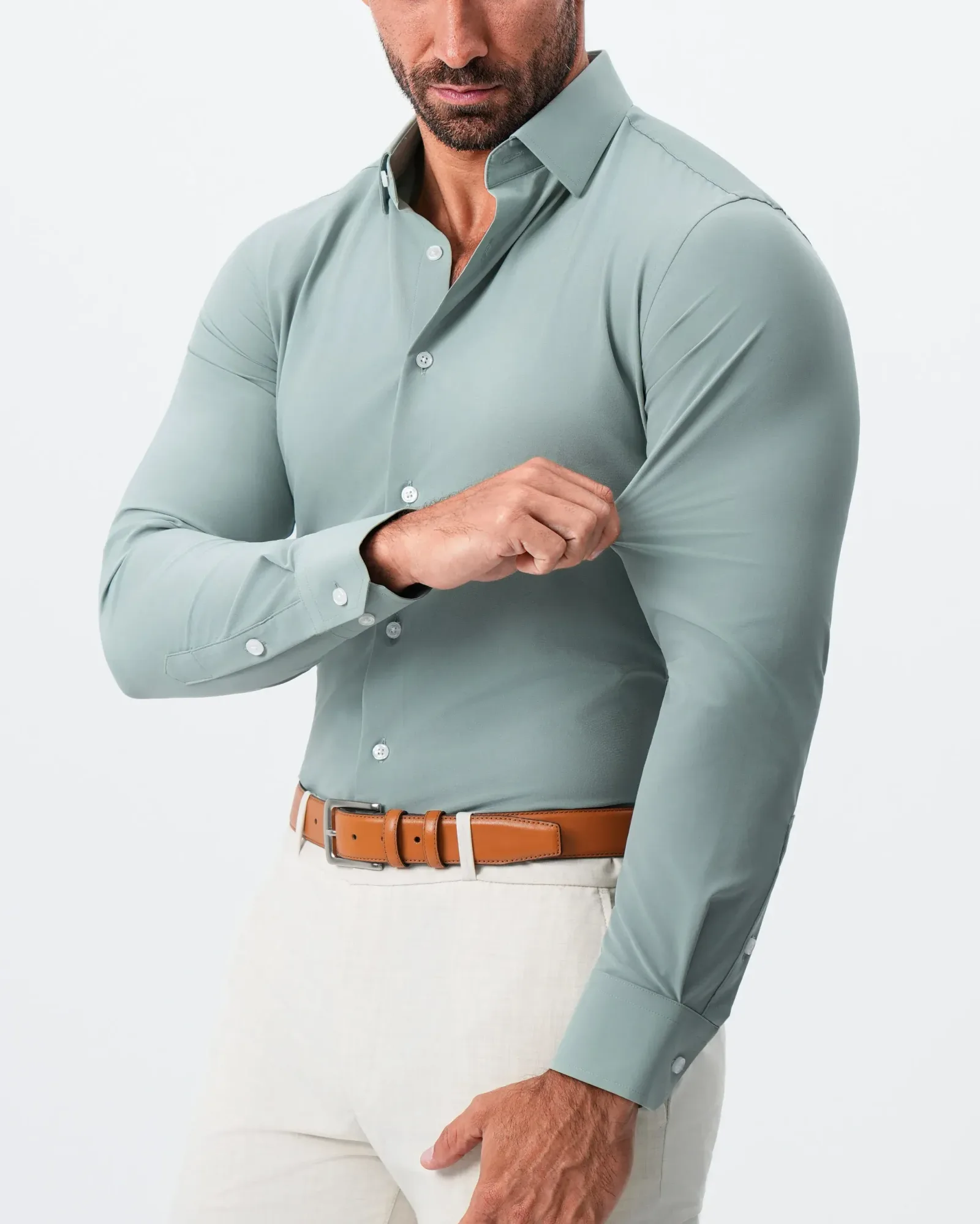 "The Westfield'' Solid Sage Green – Classic Fit