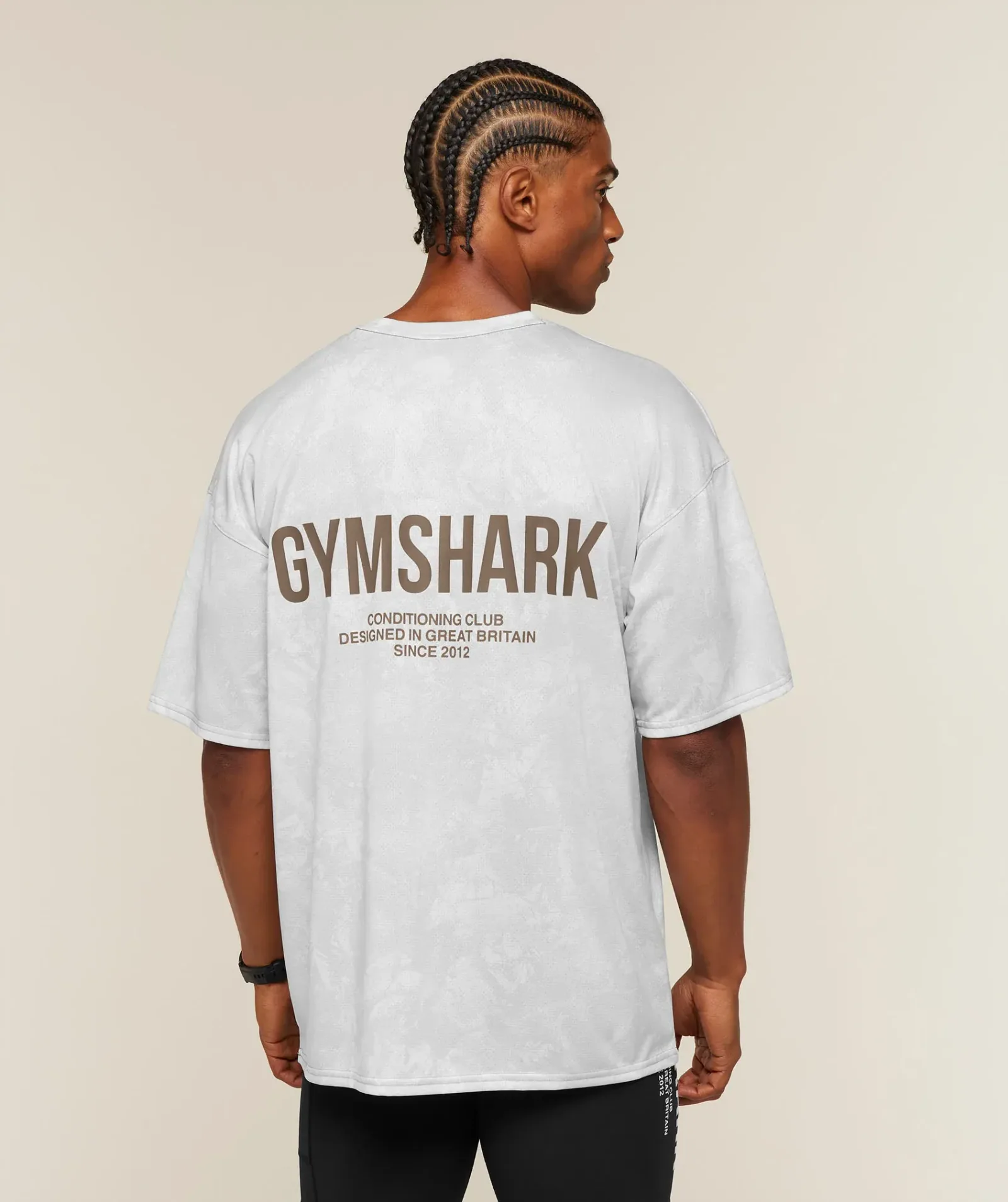 Gymshark Conditioning Club Oversized T-Shirt – White/Lifestyle Brown