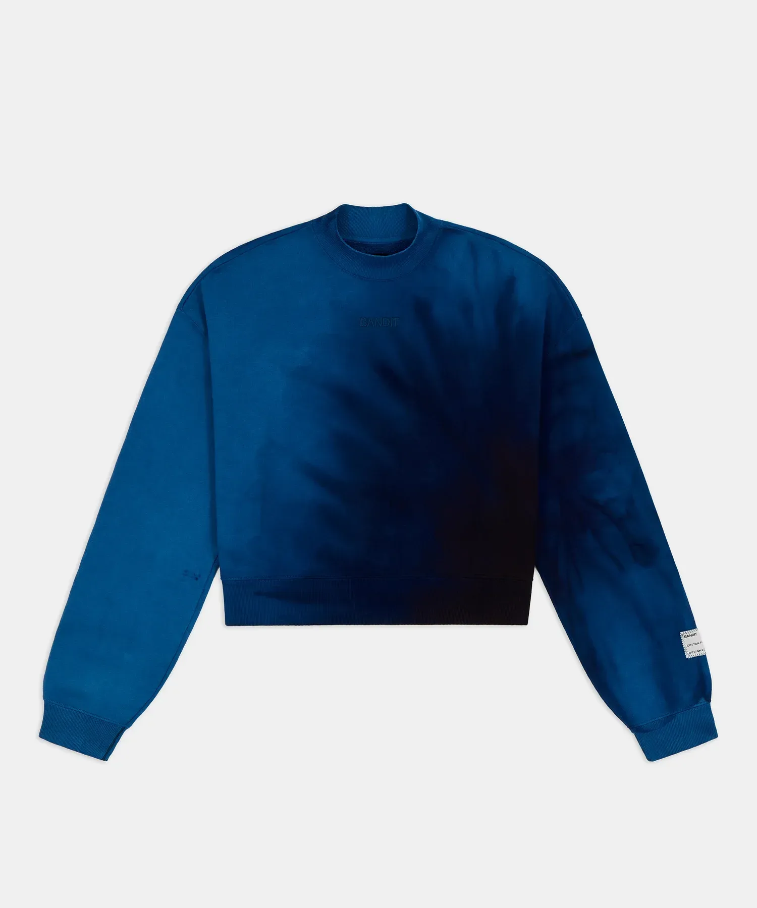 Women's Cropmock Pullover – Aegean Blue Wave Print