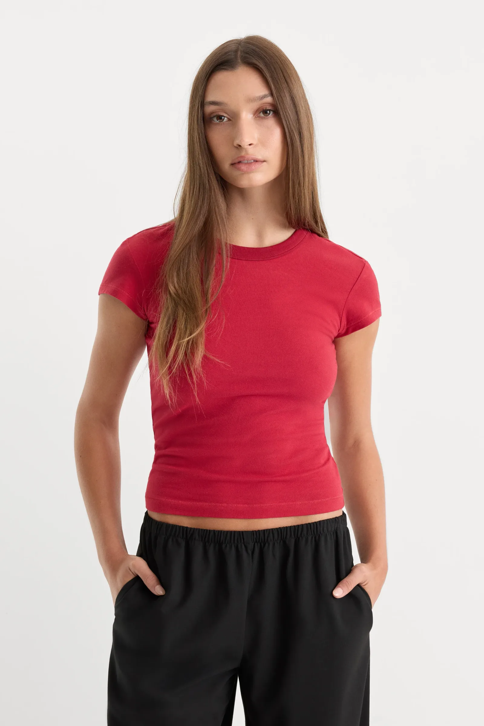 The Cap Sleeve Tee – Carmine