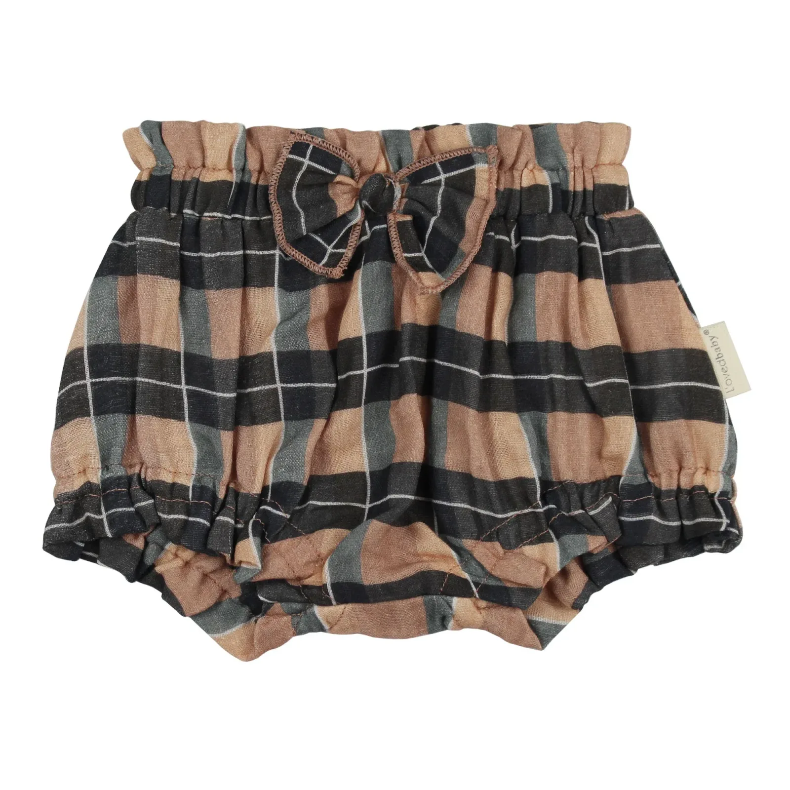 Adobe Chia Plaid – Organic Muslin Ruffle Bloomer