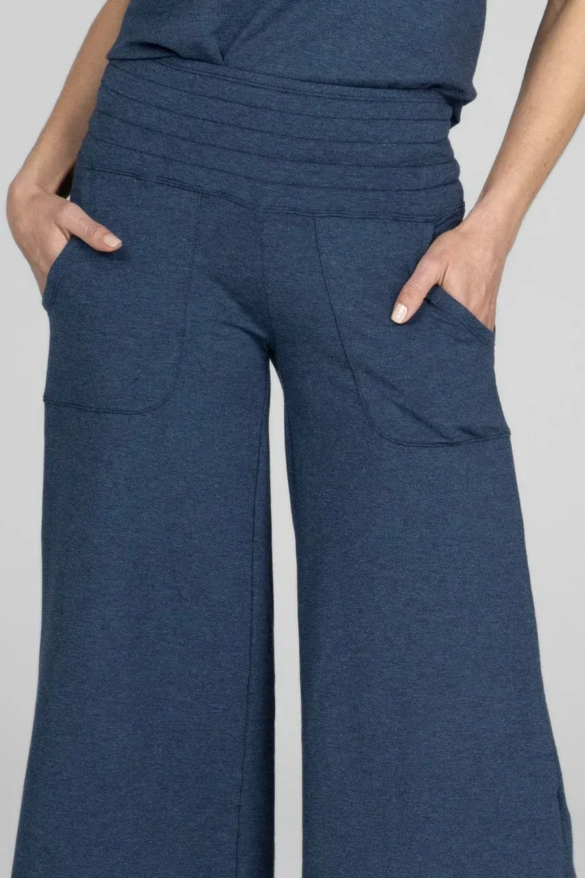 KIRAGRACE Cozy Boho Crop Yoga Pant: Heather Lake