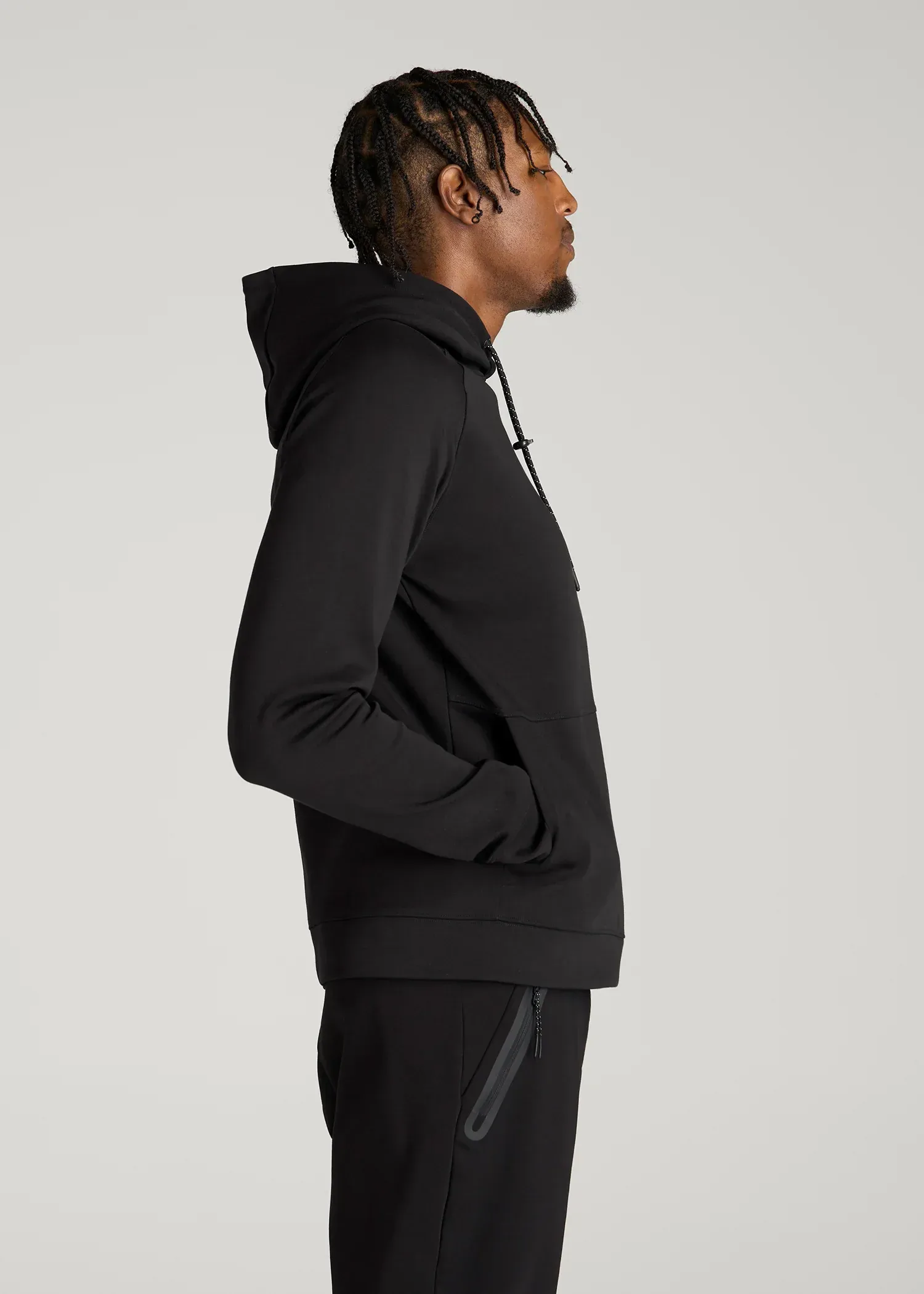 Tech Motion Hoodie for Tall Men in Black