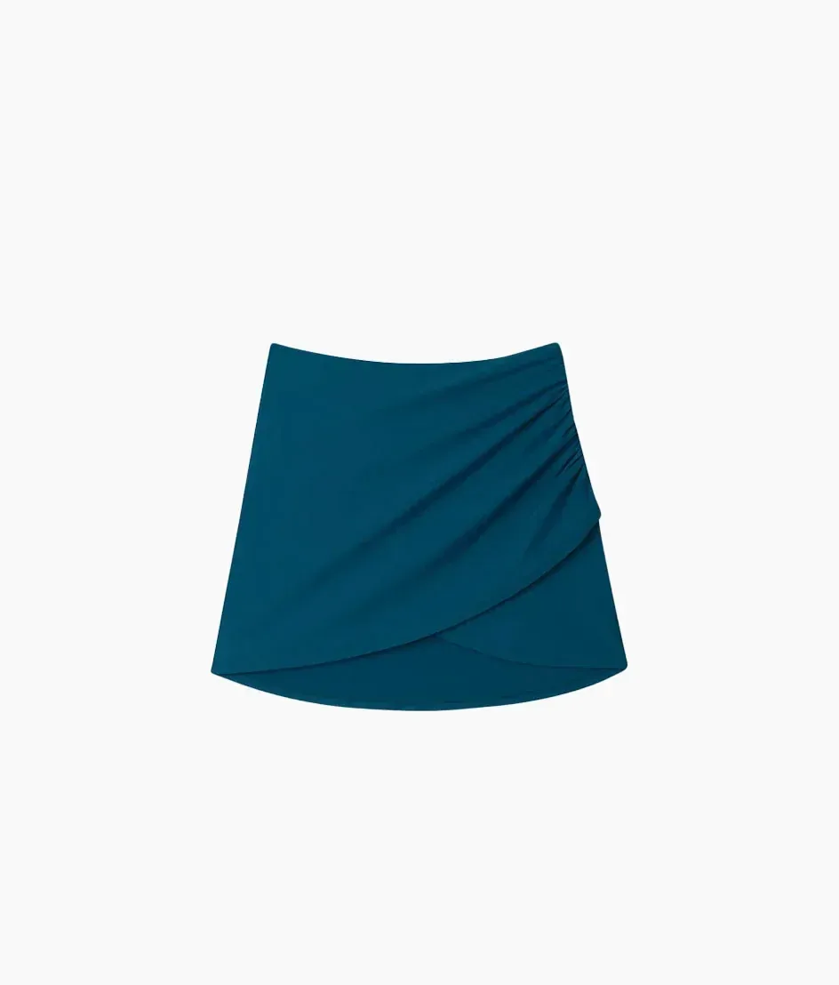 The Ruched Swim Skirt – Seaweed