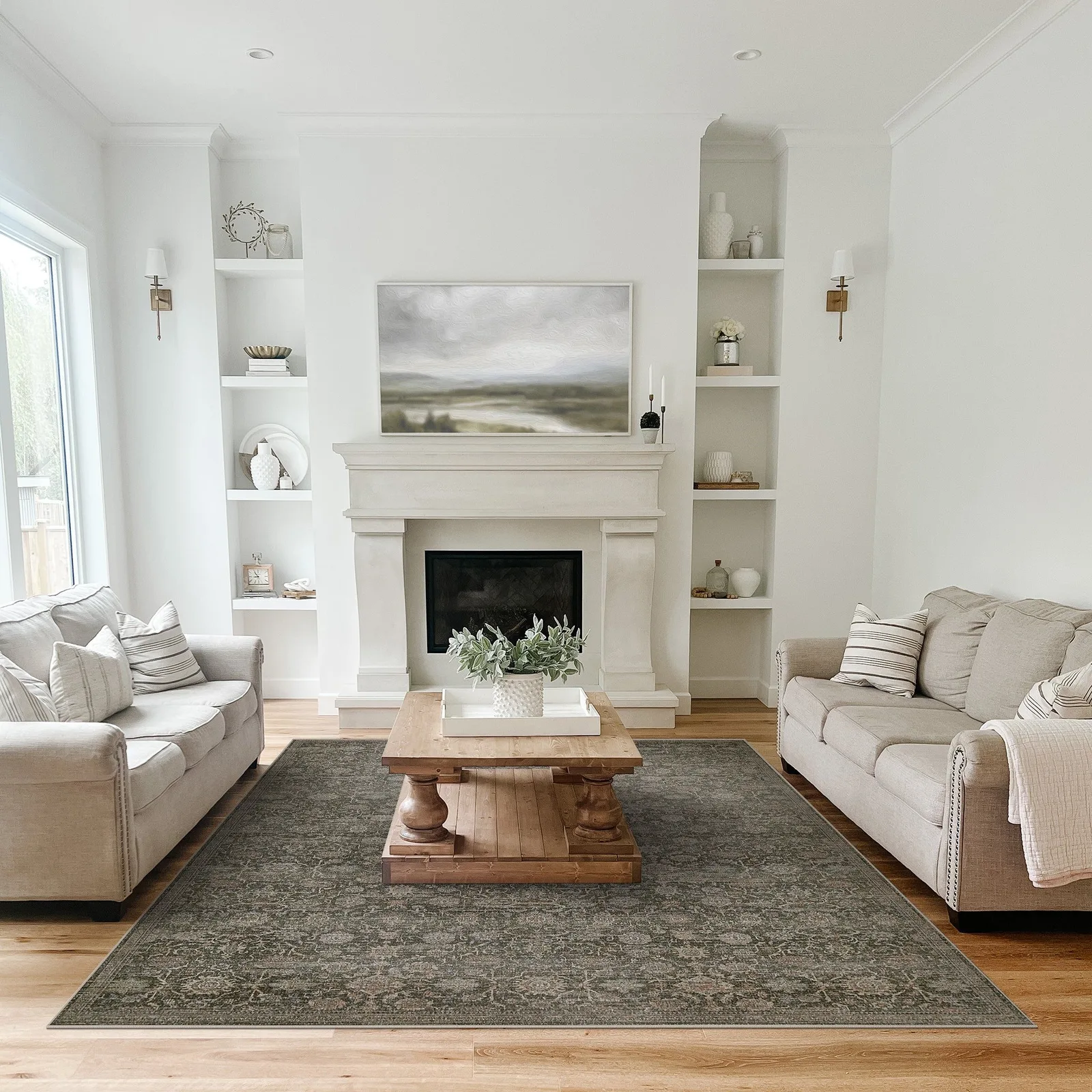 Sophia – Olive/Multi (Rug Cover)