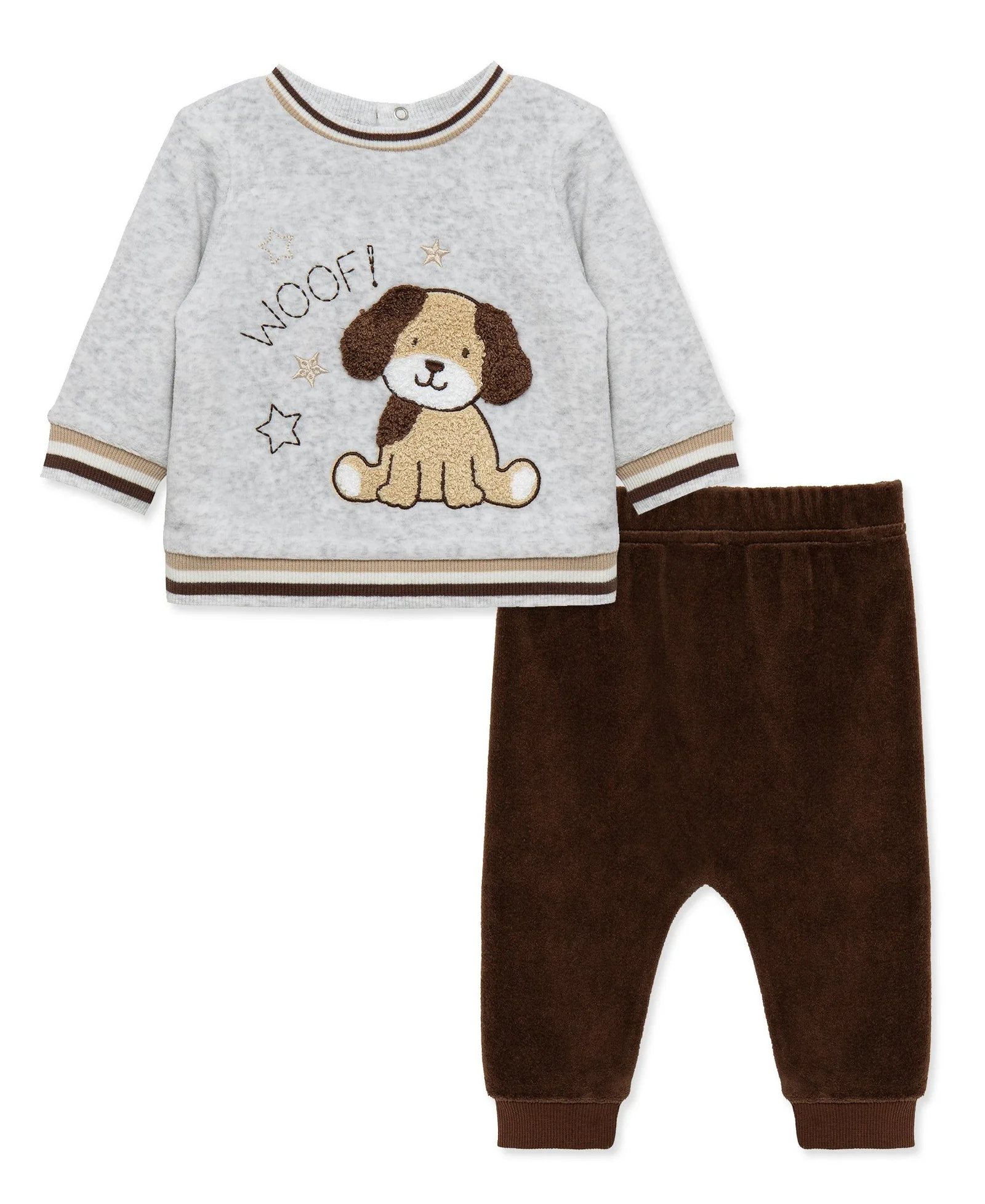 Woof Woof Velour Pant Set (3M-12M)